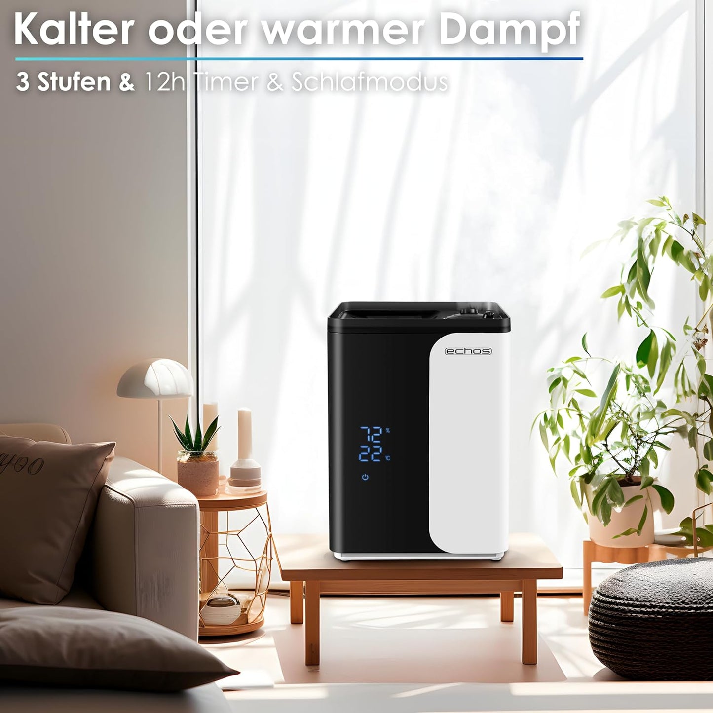 Smart Luftbefeuchter mit HEPA-Filter und App-Steuerung