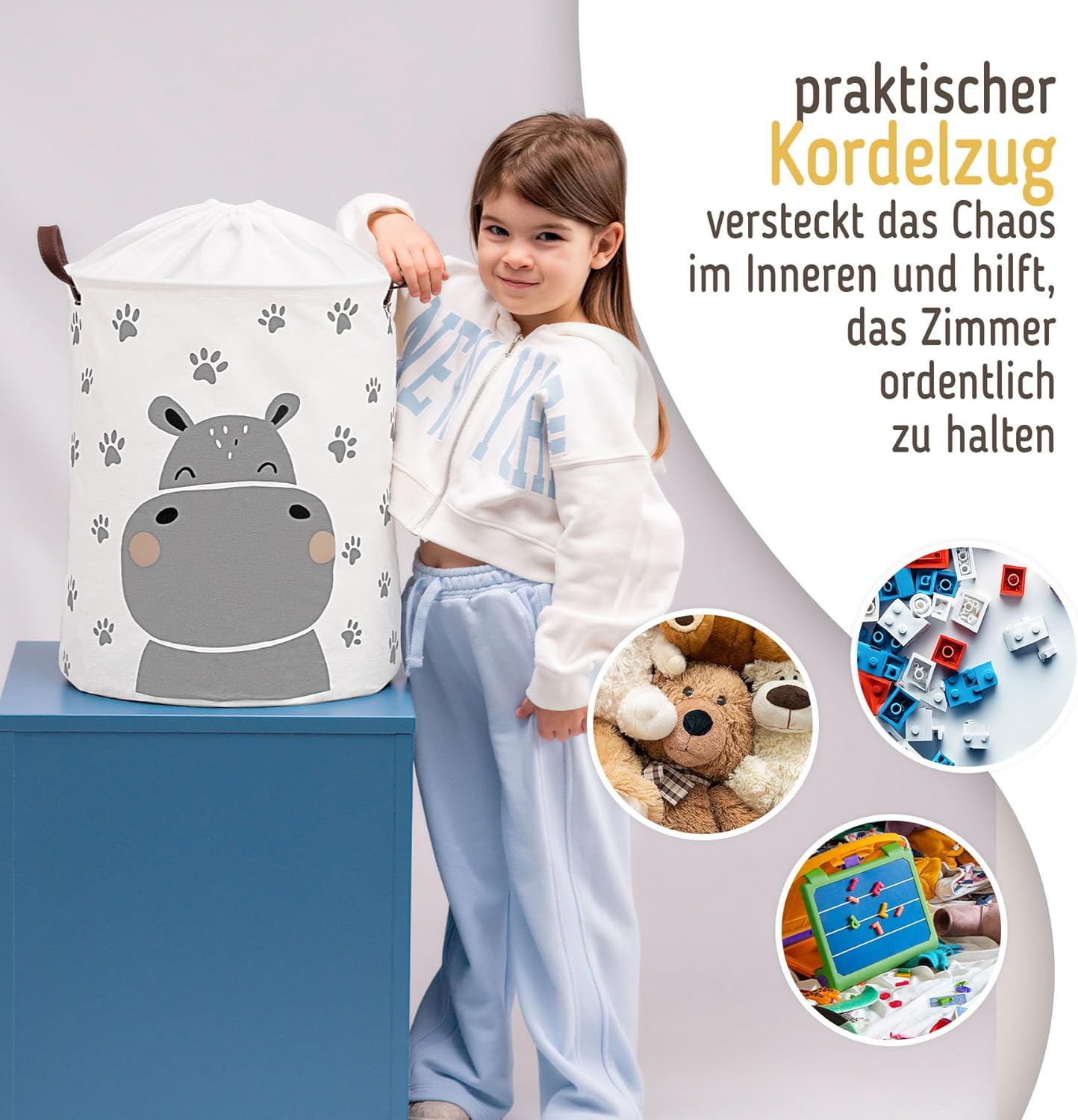 Organizer & Wäschekorb mit Hippo-Design, Hippo