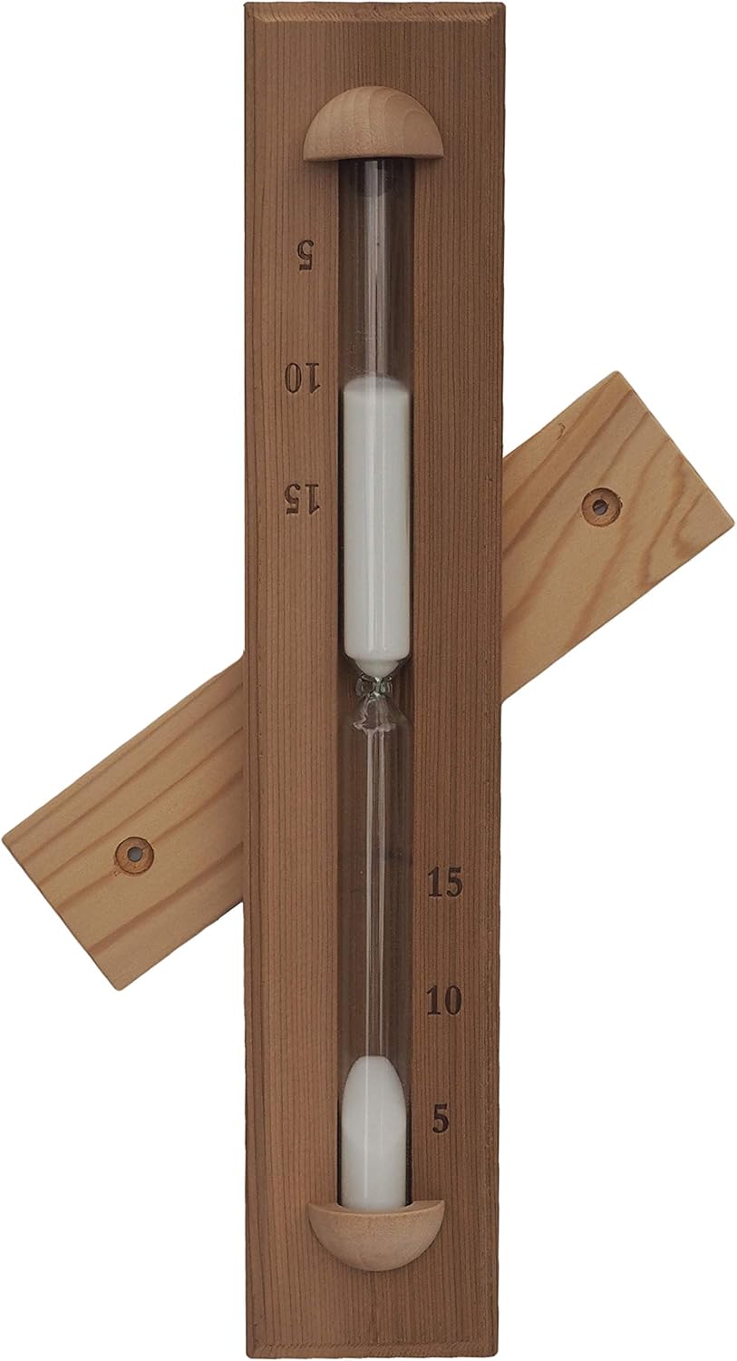 Rotierender Sauna-Sandtimer für 15 Minuten, 15 Minutes Weiss