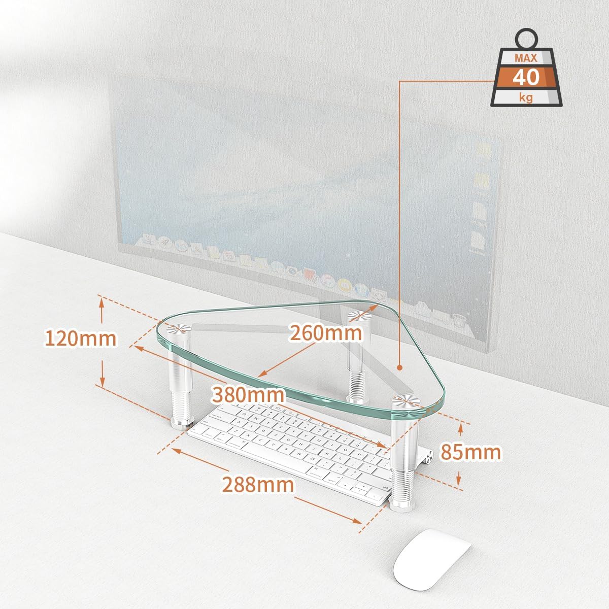 Ergonomischer Monitor- und Laptopständer, Klar