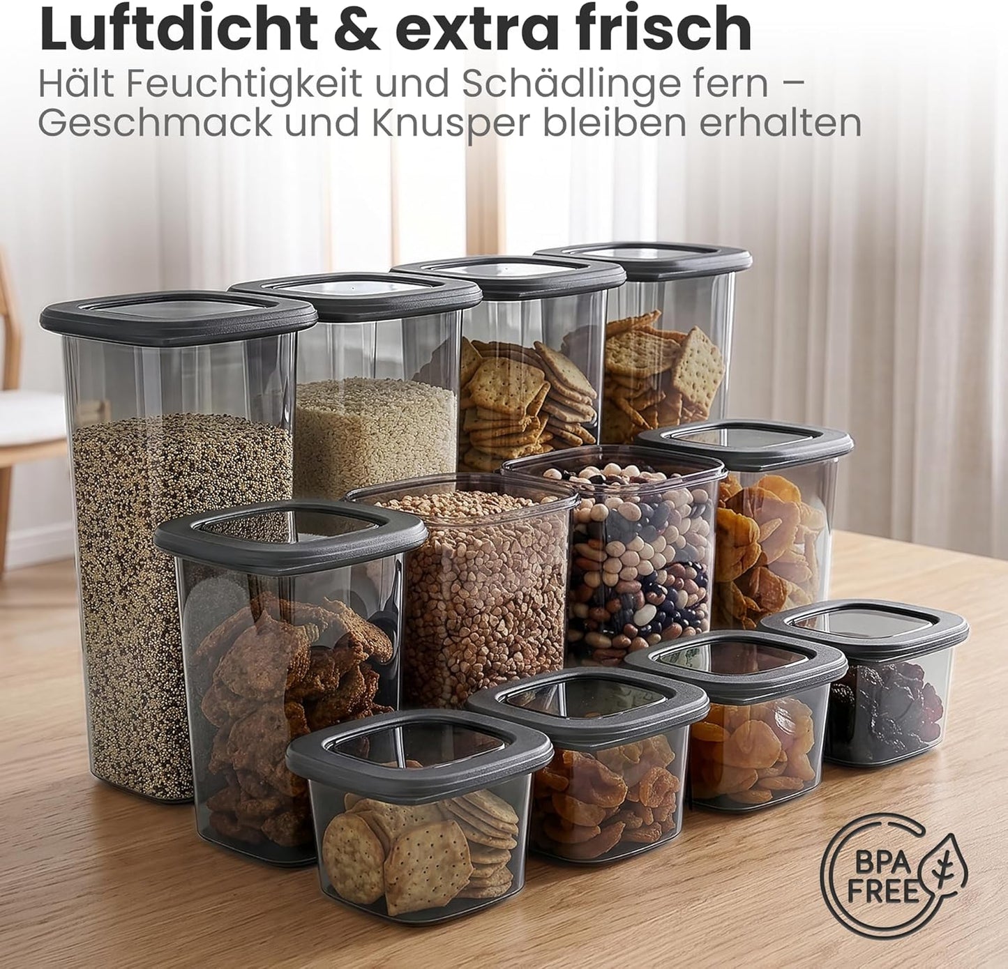 Vorratsdosen-Set mit Deckel, 12er Set | Vorratsbehälter