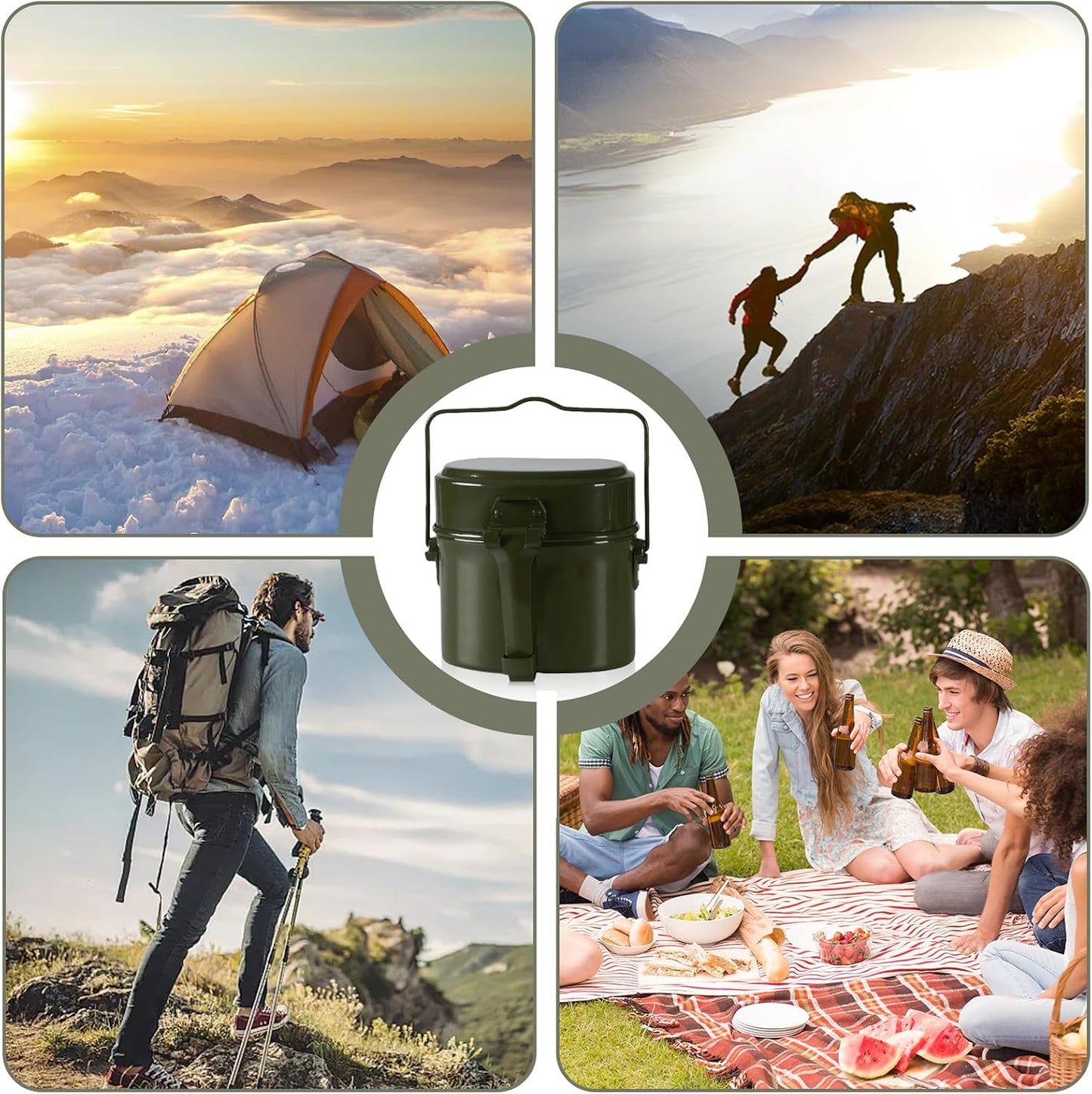 Camping Essgeschirr Set mit Klappbesteck