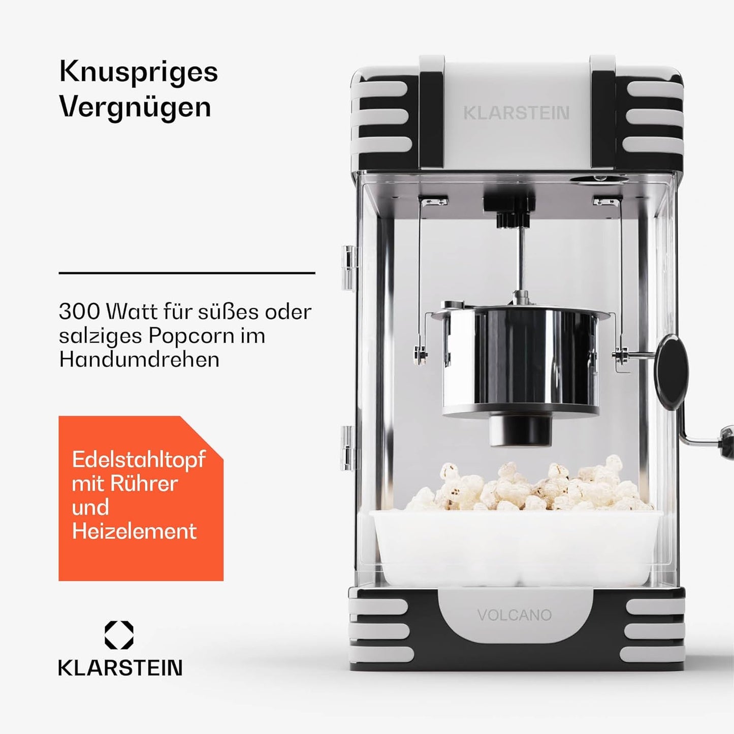 Popcornmaschine, 33cm (B) x 47cm (H) x 29cm (T) Schwarz