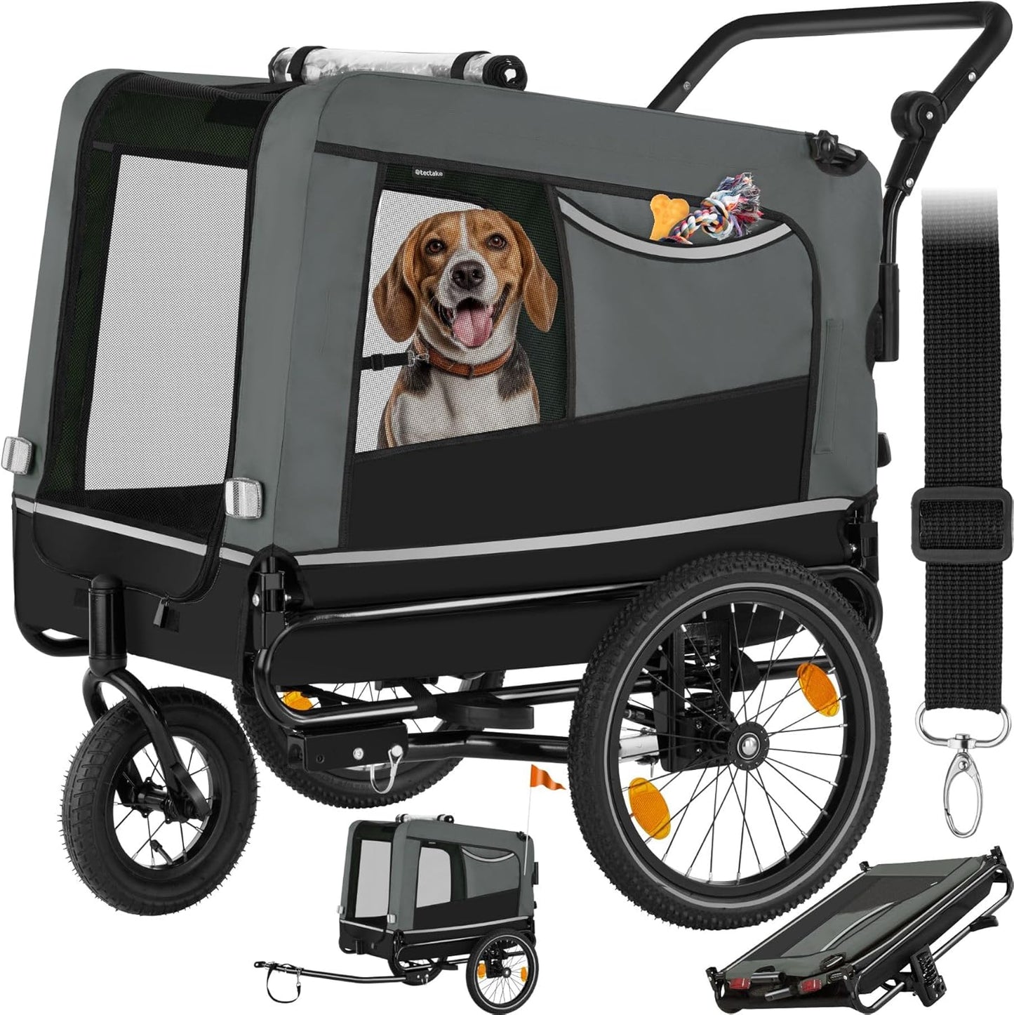 Veloanhänger für Hunde, Grau