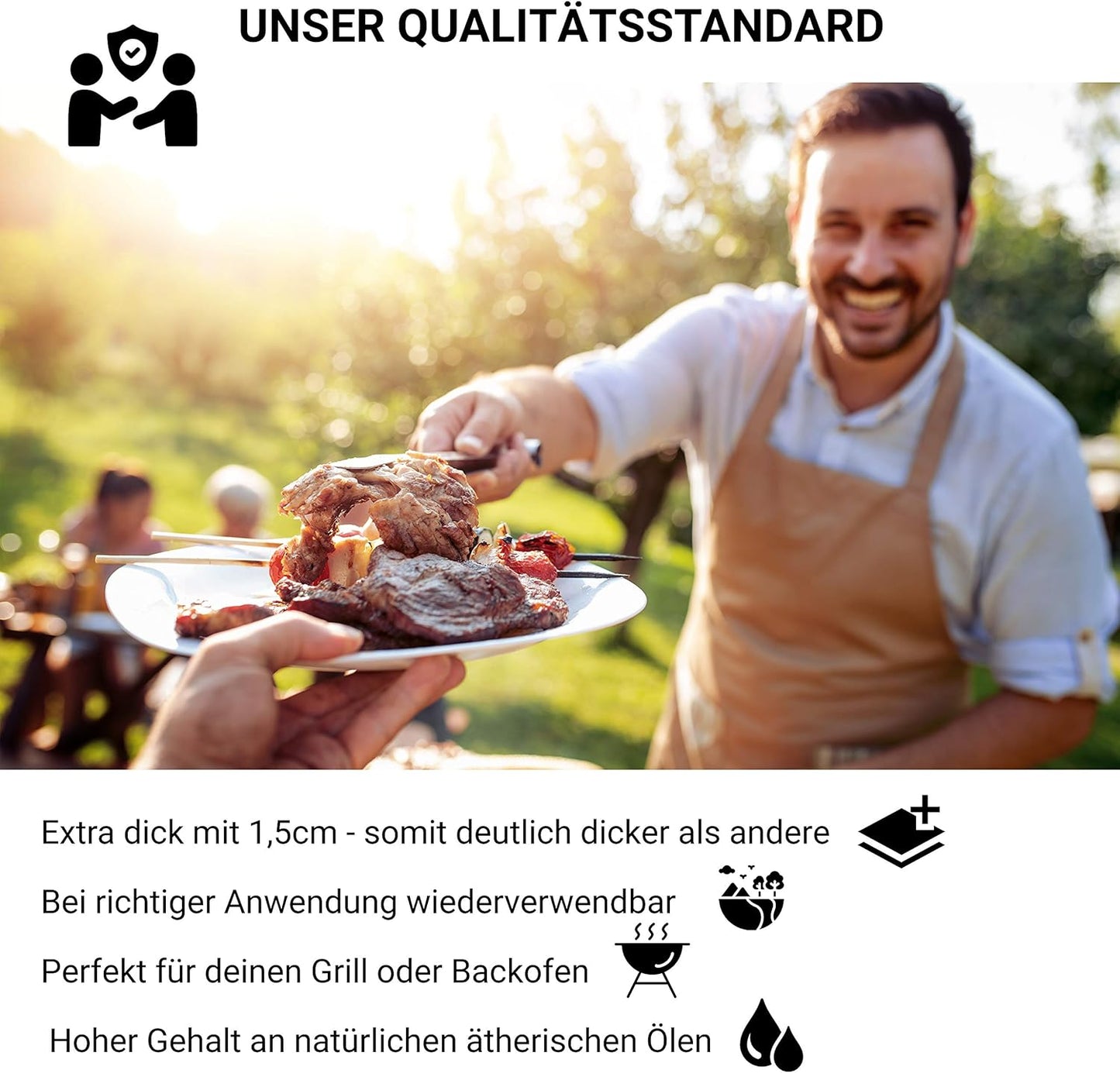 6-teiliges XXL Räucherbretter-Set aus Zedernholz, 6er Set