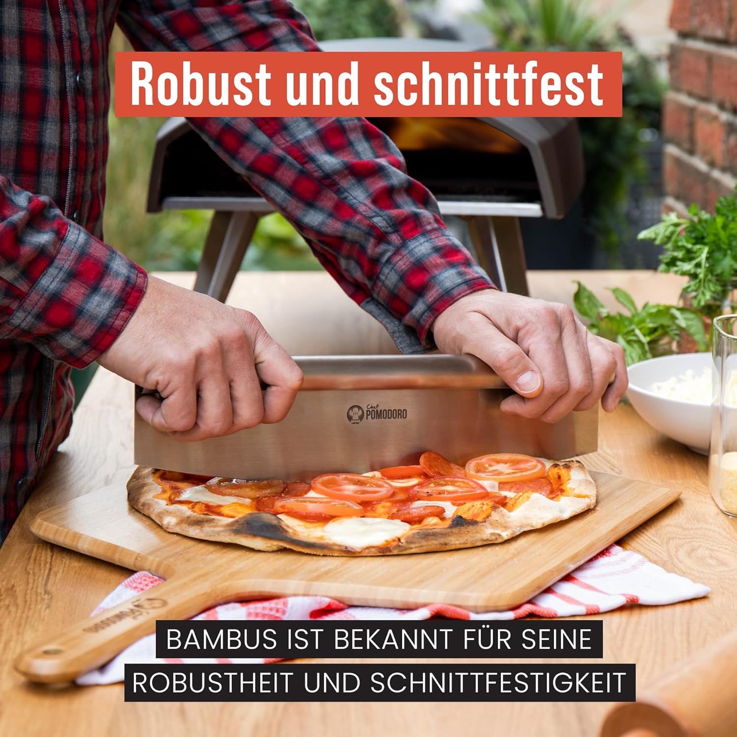 Pizzaschieber und Servierplatte, 50.5L x 30.5B cm
