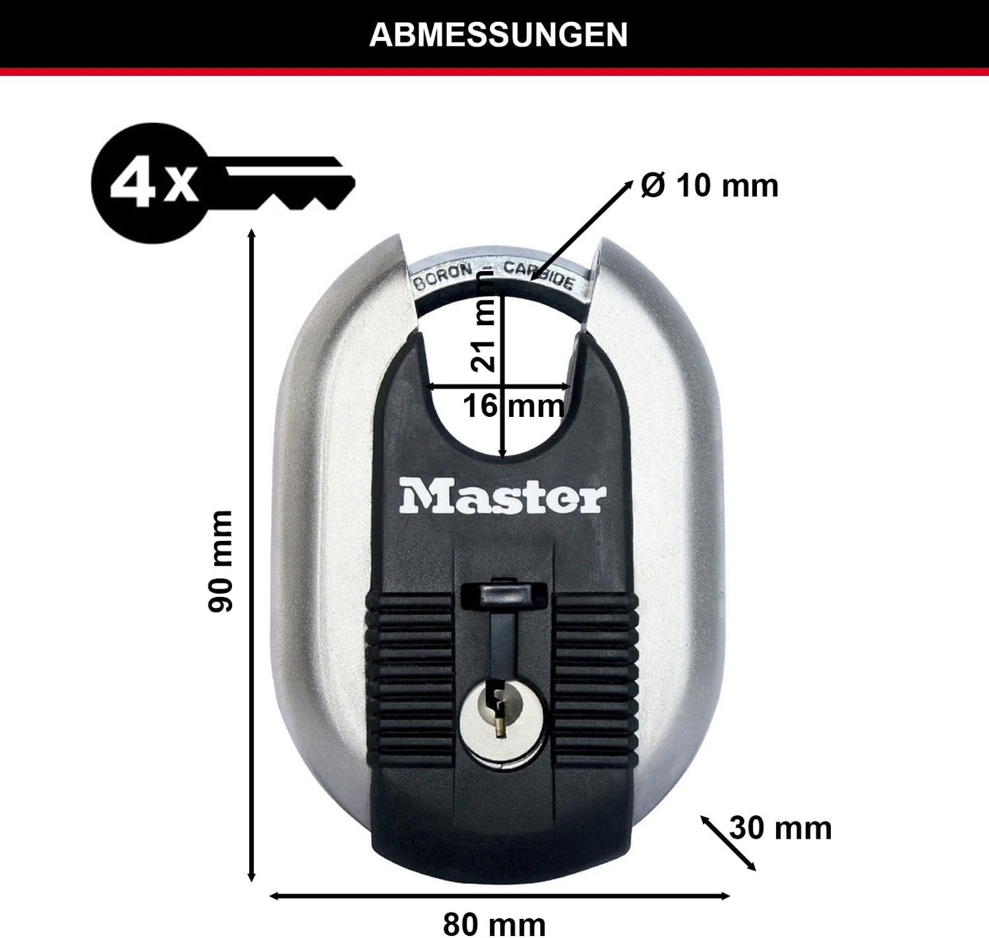 Disc-Vorhängeschloss M187EURD, 1er-Pack Large