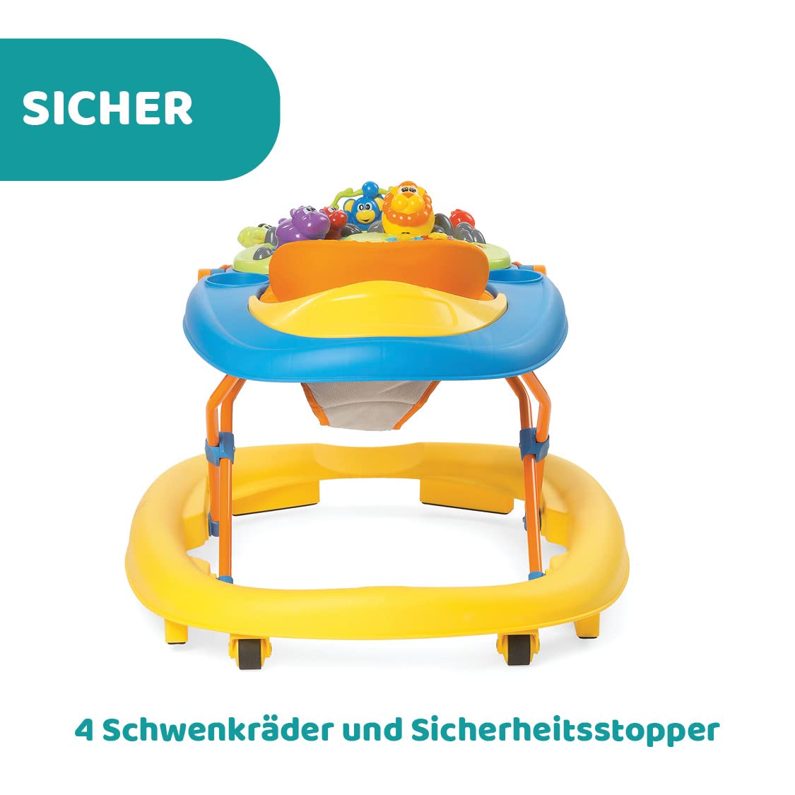 Walky Talky höhenverstellbarer Lauflernwagen mit Aktivitätszentrum, Sunny