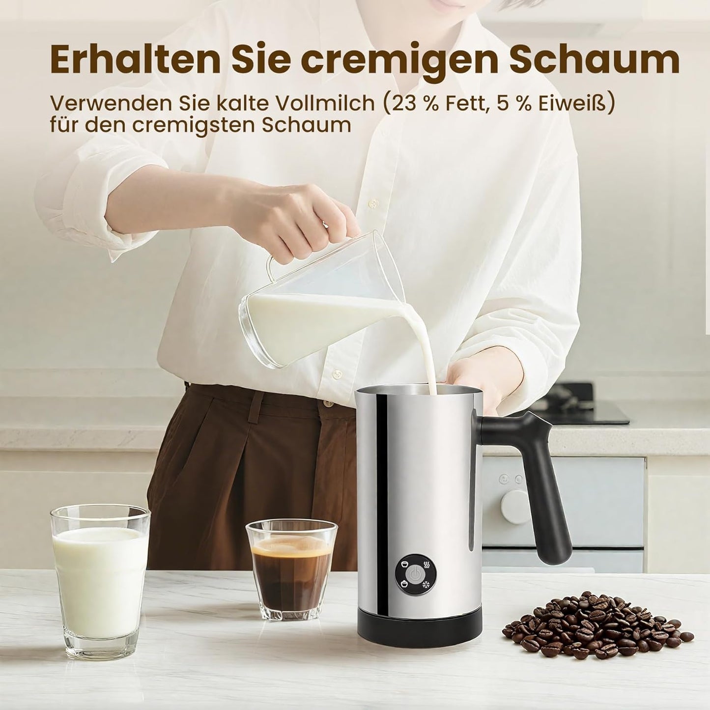 Elektrischer 4-in-1 Milchaufschäumer