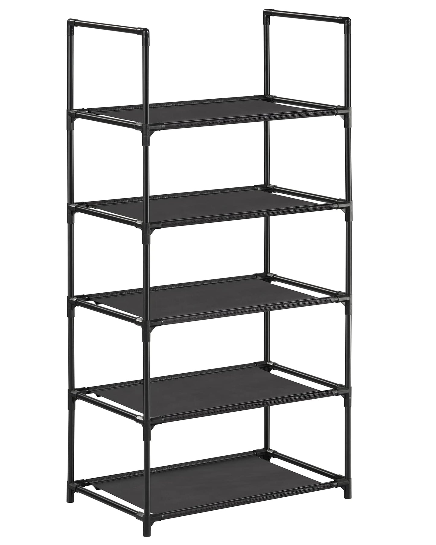 Schuhregal mit 5 Ebenen LSH005B02, Schwarz 5 Ebenen (45B cm)