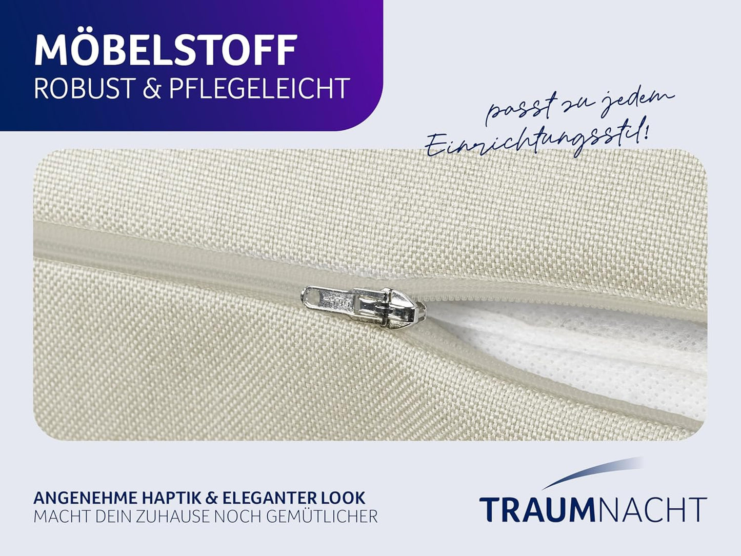 Cozy Rückenkissen mit abnehmbarem Bezug, Beige