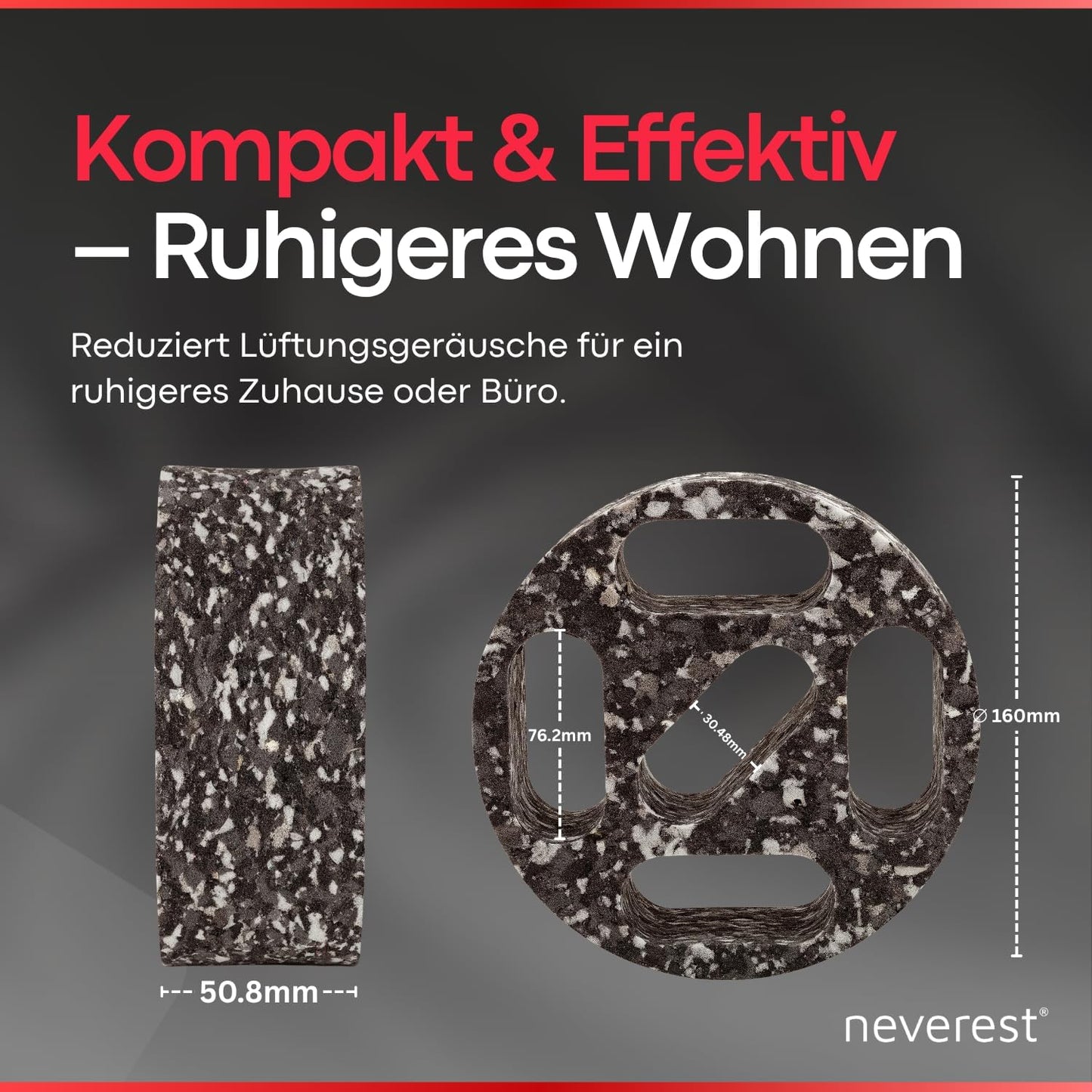 Rohrschalldämpfer für Lüftungsrohre, 150mm, 150mm