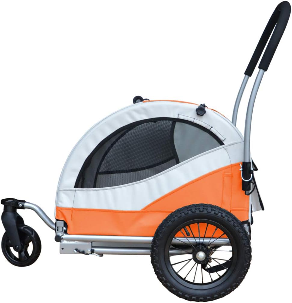 Kuma 3-in-1 Hundeanhänger, Fahrradanhänger & Buggy, Orange