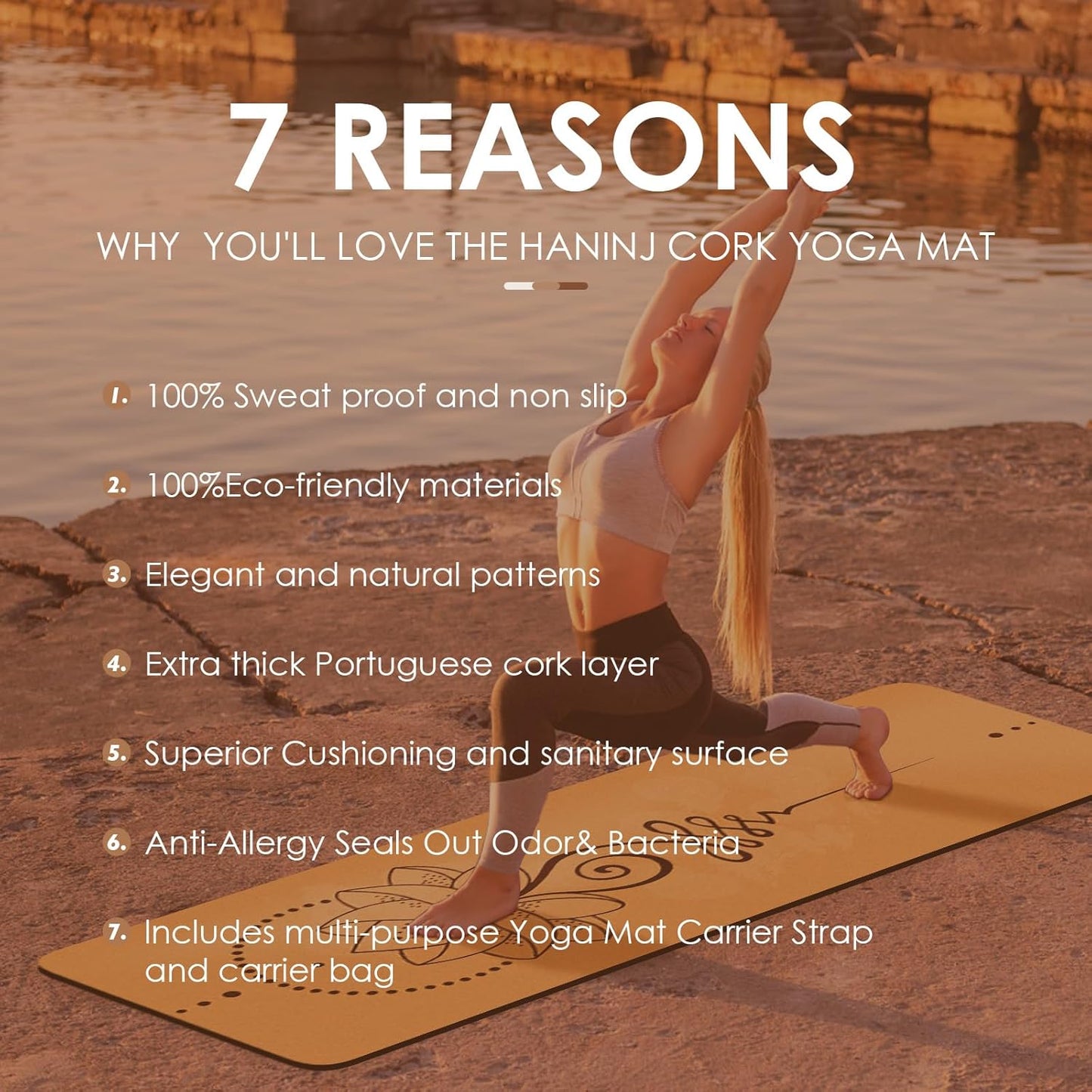 Rutschfeste Yogamatte mit Tragetasche, ‎Lotus 1
