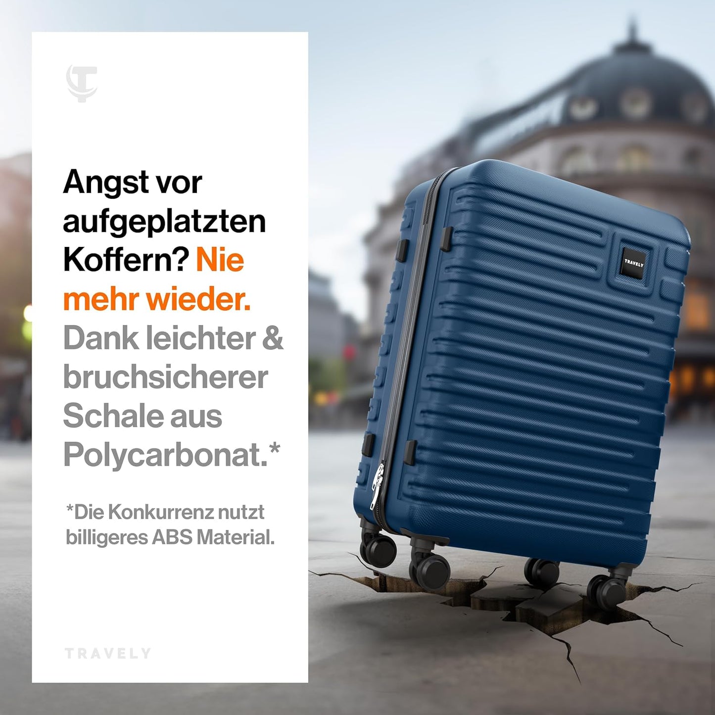 Robuster Hartschalenkoffer, L Tiefseeblau