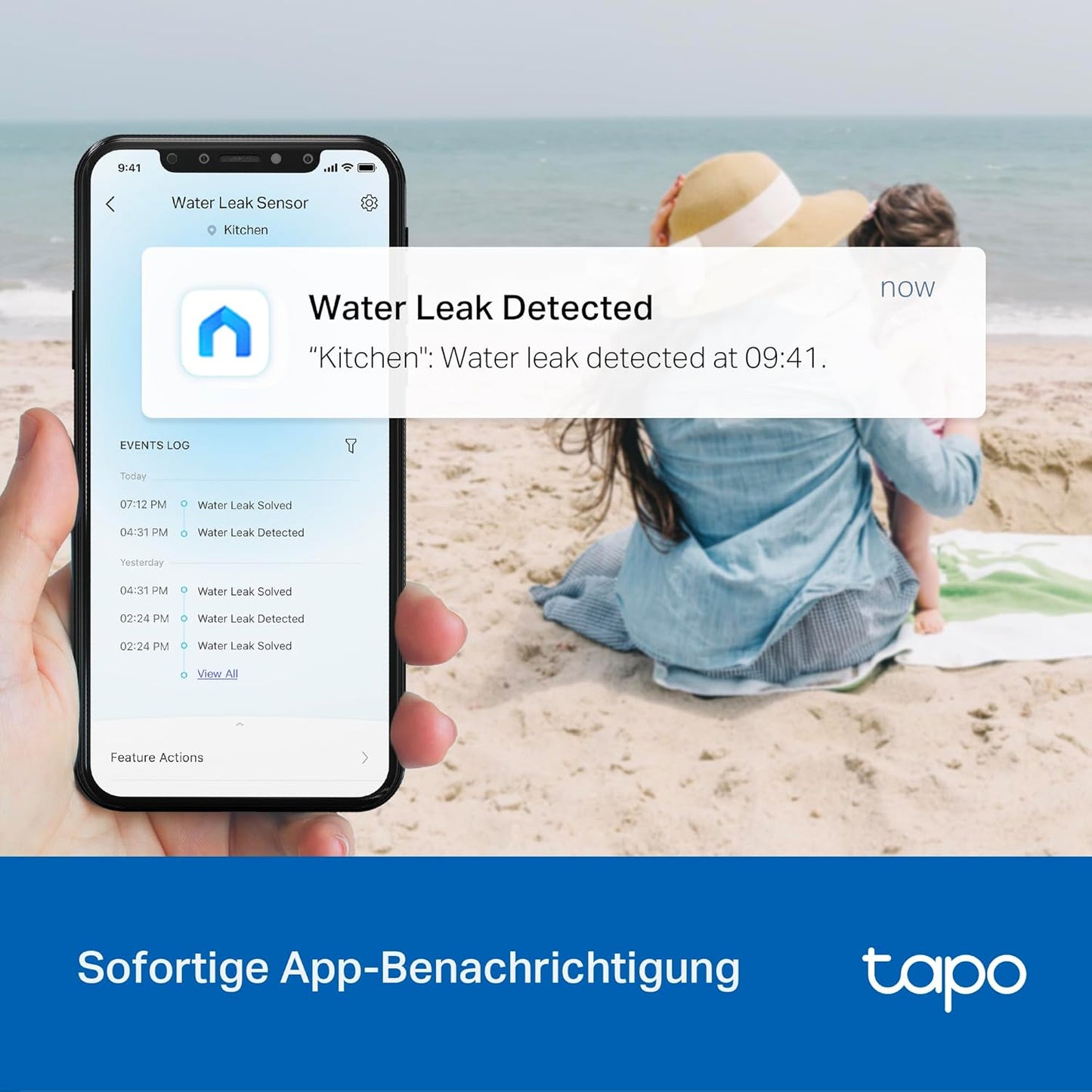 Smarter Wasserleck-Sensor mit Sirene & App-Alarm, Sensor Smart Wasserlecksensor