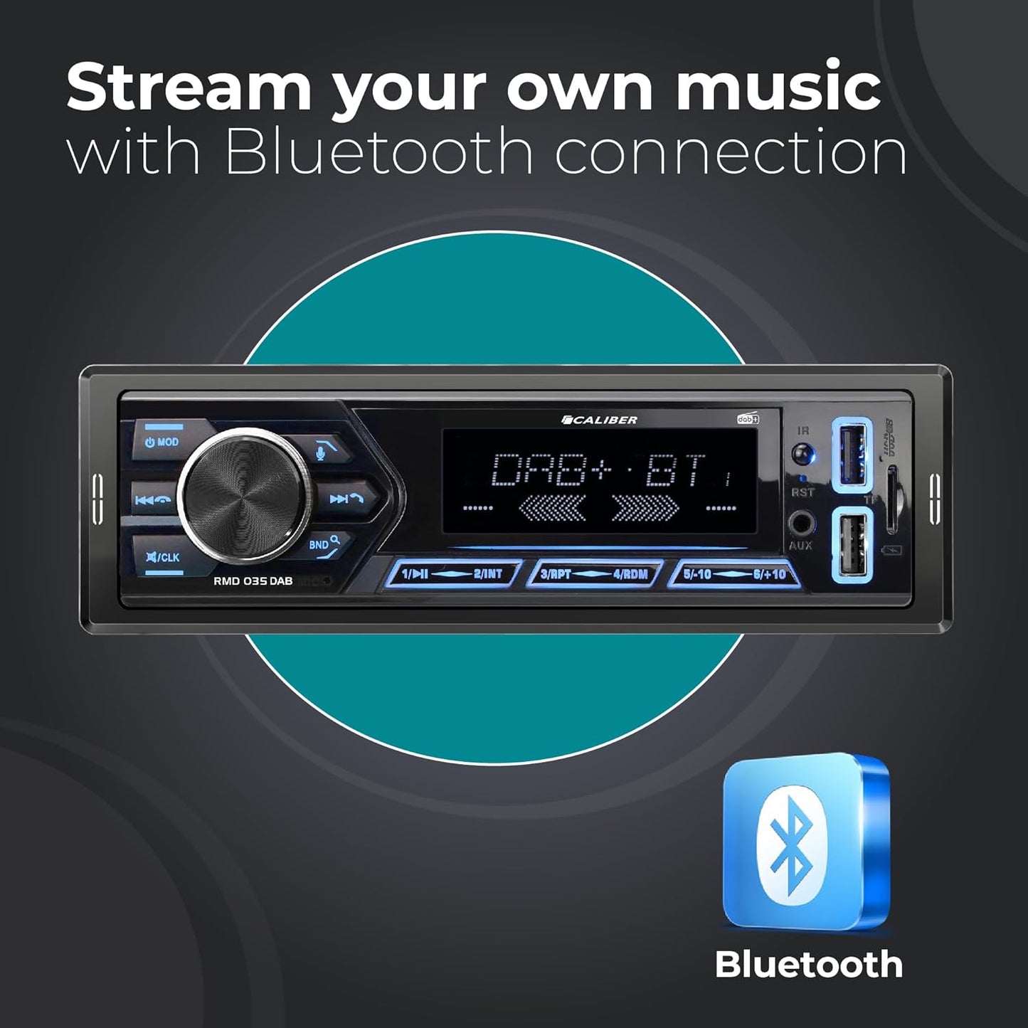 RMD035DAB Autoradio mit DAB+ und Bluetooth, Mit DAB+