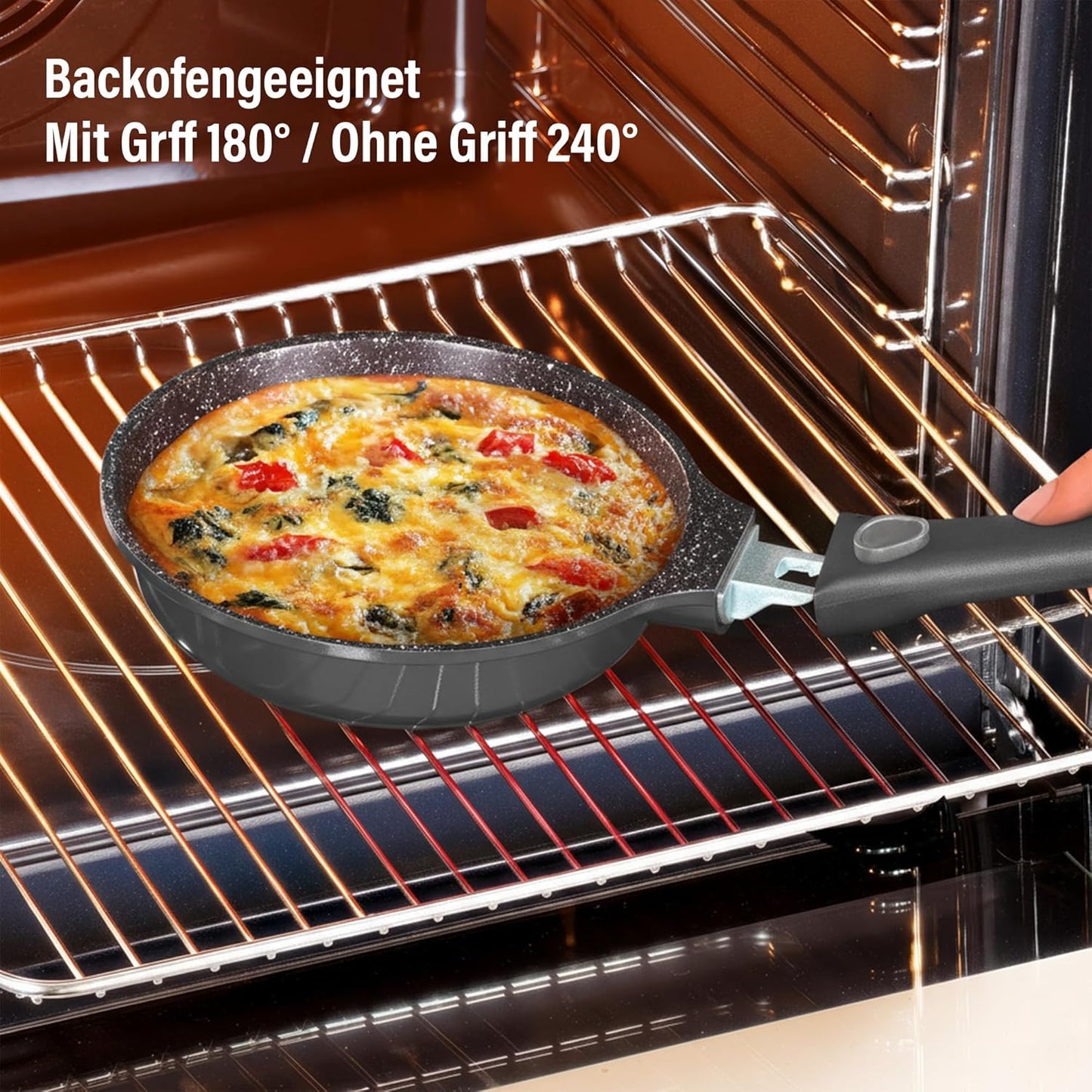 Pfannenset Aluguss mit abnehmbarem Griff (2-teilig)