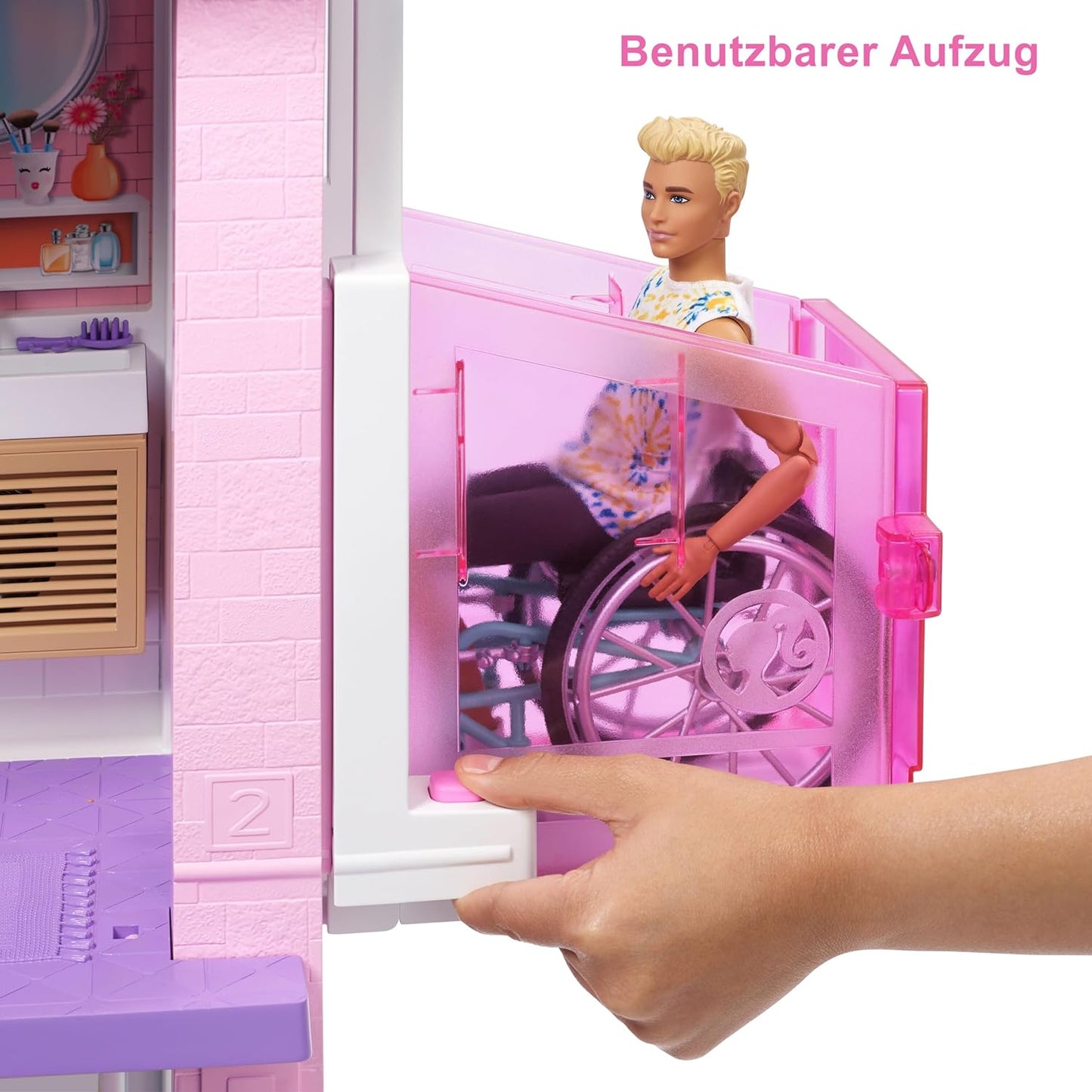 Dream House Puppenhaus mit Pool und Rollstuhllift, Violett