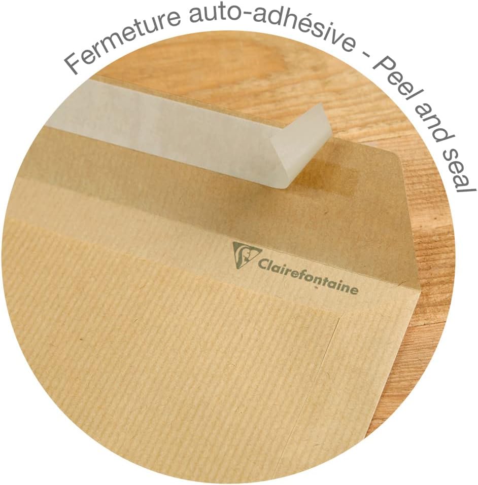 250 Stück Versandtaschen C4 mit Rillen 10350C, selbstklebend, mit Sichtfenster, C4 (229x324 mm)|90g / Position 50x20|250er