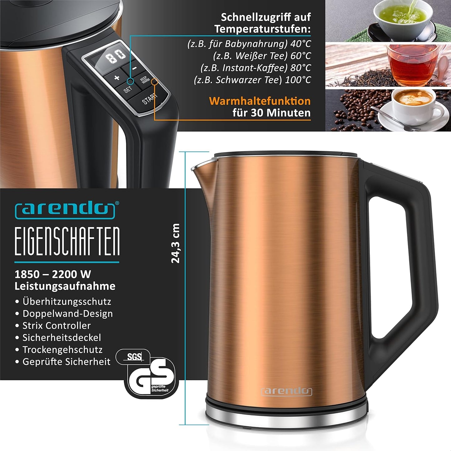 Wasserkocher-Toaster-Eierkocher-Set, C
