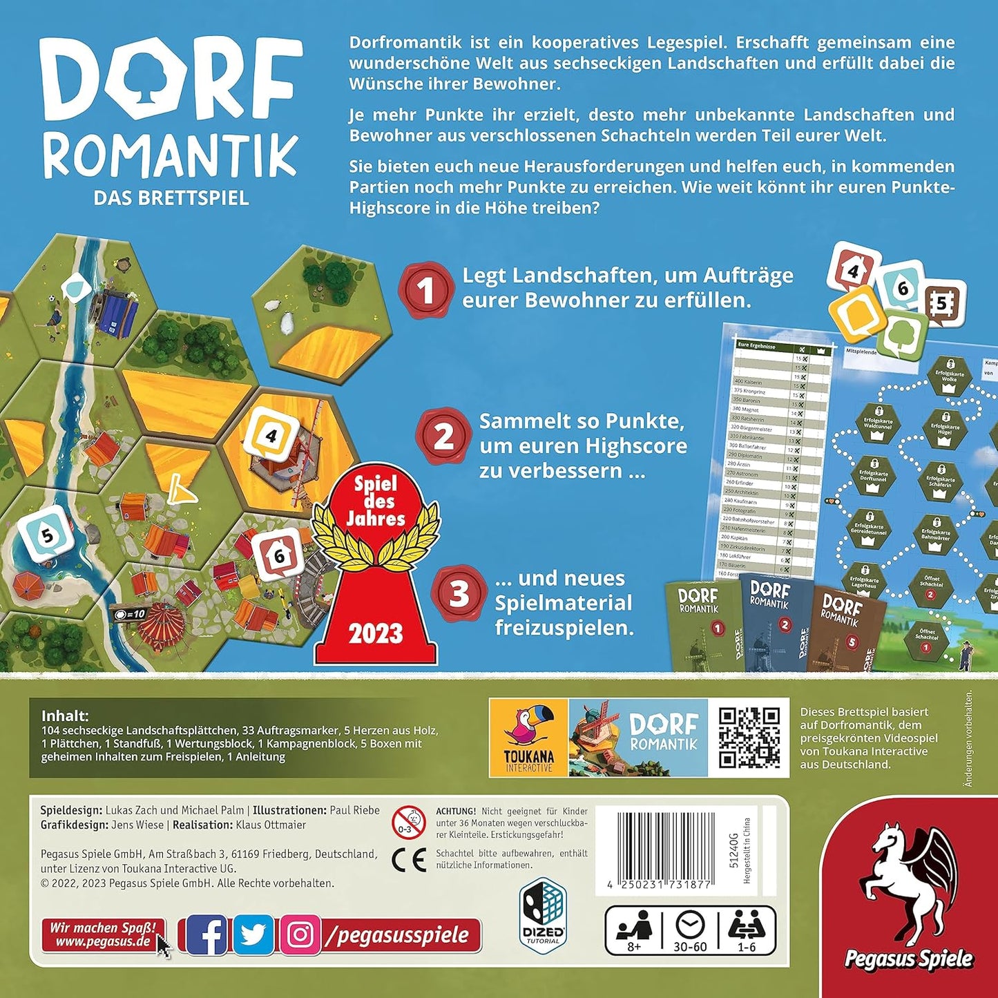 Dorfromantik Brettspiel, Pegasus Spiele 51240G Single