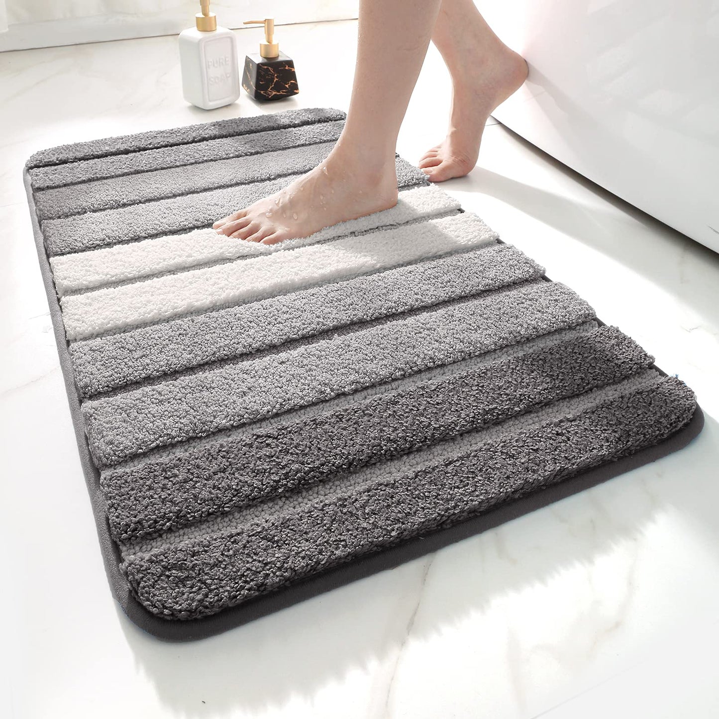 Rutschfeste Badematte, 50 x 80 cm, 50 x 80 cm (Rechteckig) Grau