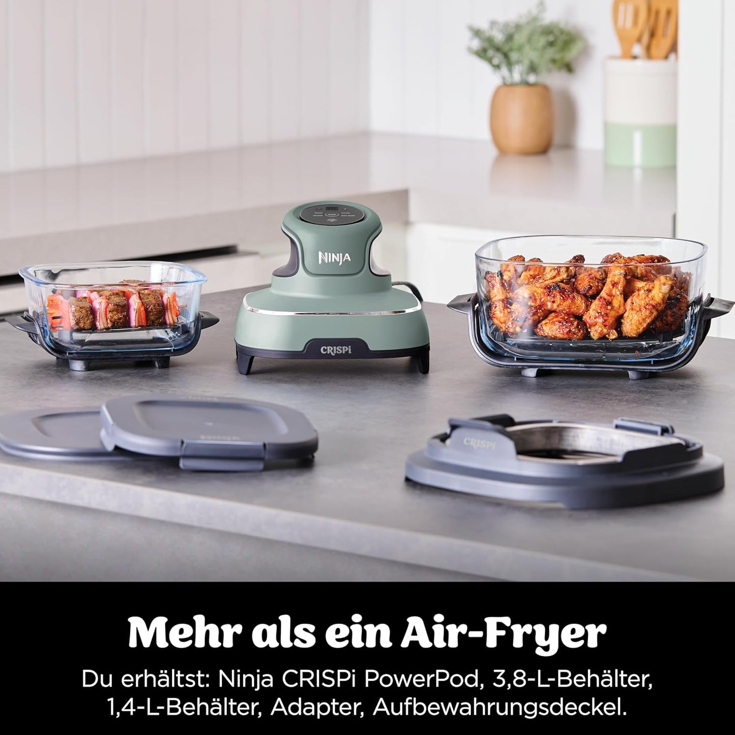 Crispi 4-in-1 Heissluftfritteuse FN101EUSG, Sage