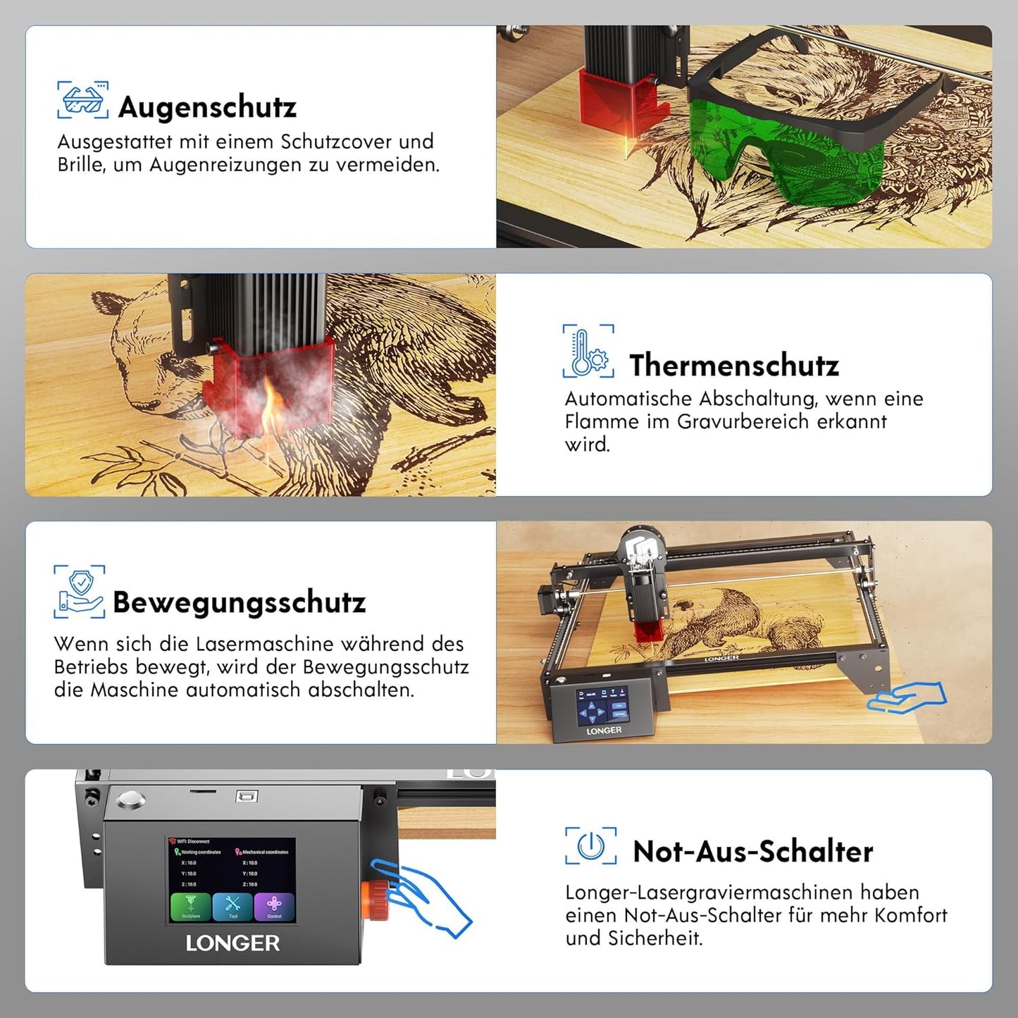 Laser-Graviermaschine mit Touchscreen & App-Steuerung, Ray 5W