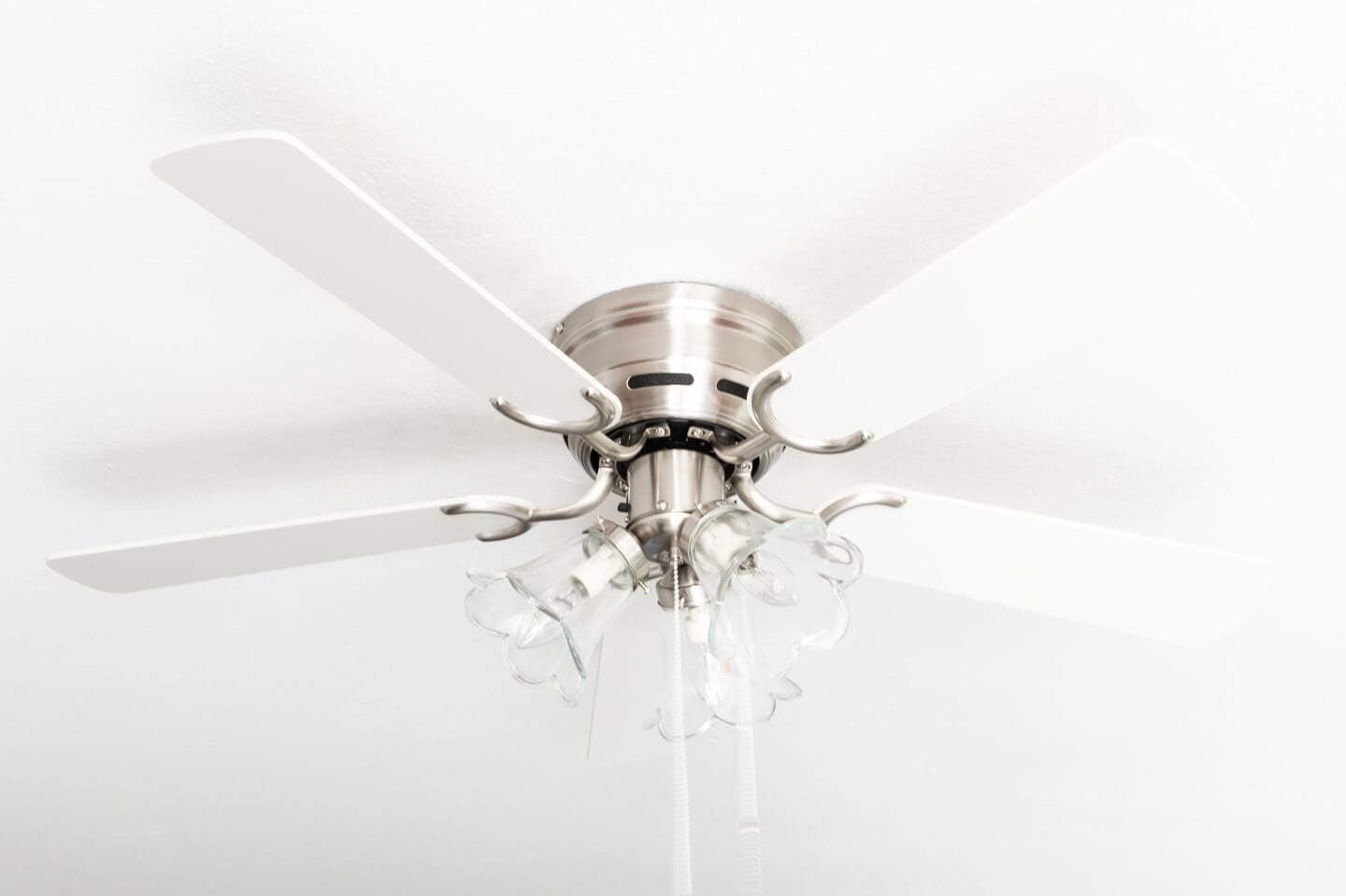 Deckenventilator Kisa mit Beleuchtung, Weiss / Ahorn