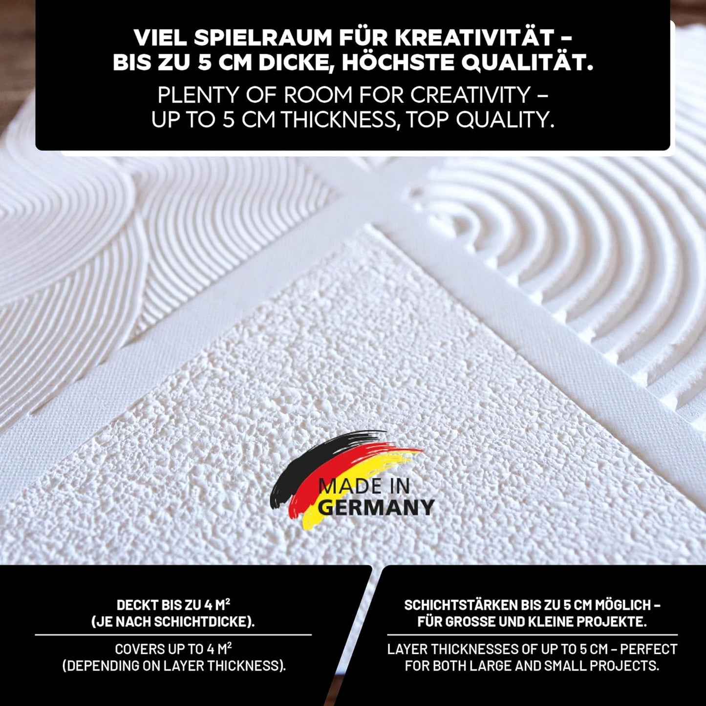 Strukturpaste für Acrylmalerei, Weiß fein & grob je 1,7 kg Eimer
