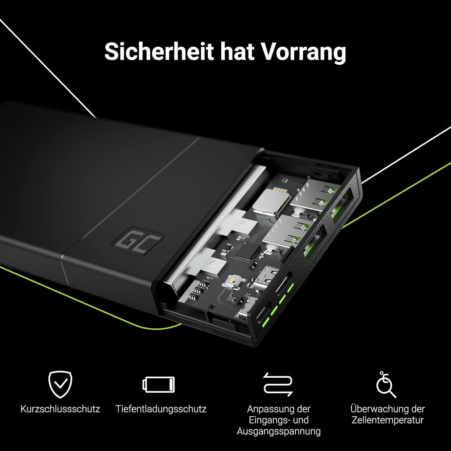 GC PowerPlay10S - Powerbank mit Schnellladefunktion, 10000mAh 2x USB-C|GC PowerPlay10S