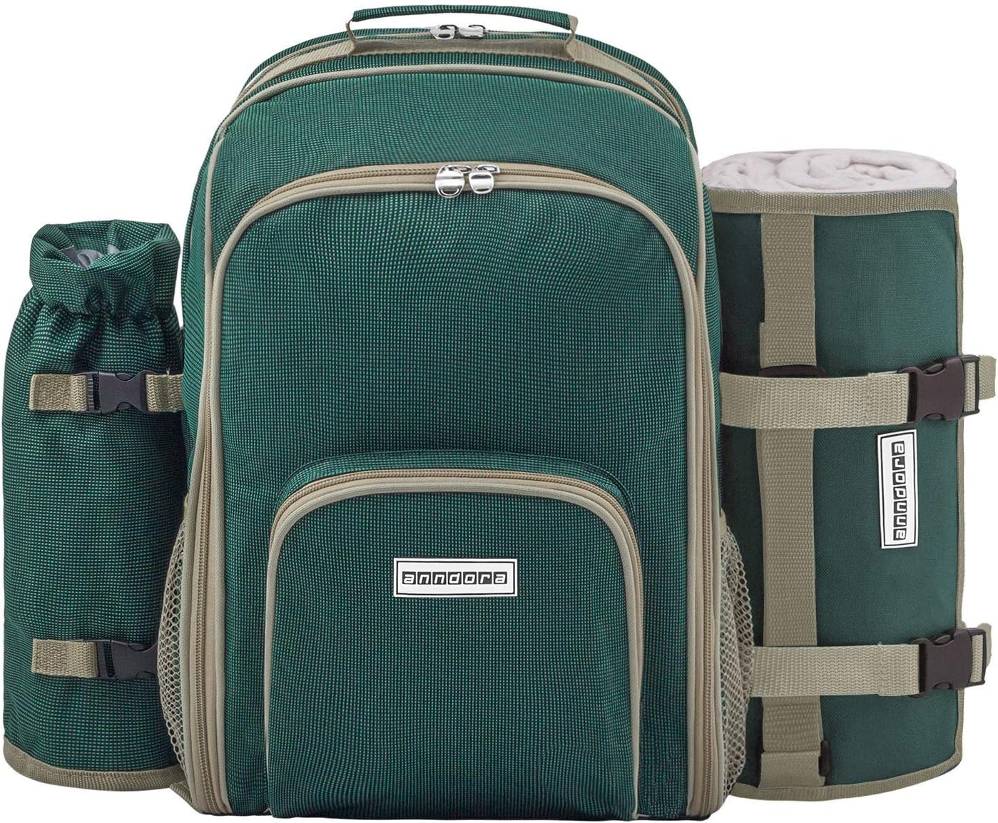 11-teiliges Picknickrucksack-Set mit Decke, Grün Set