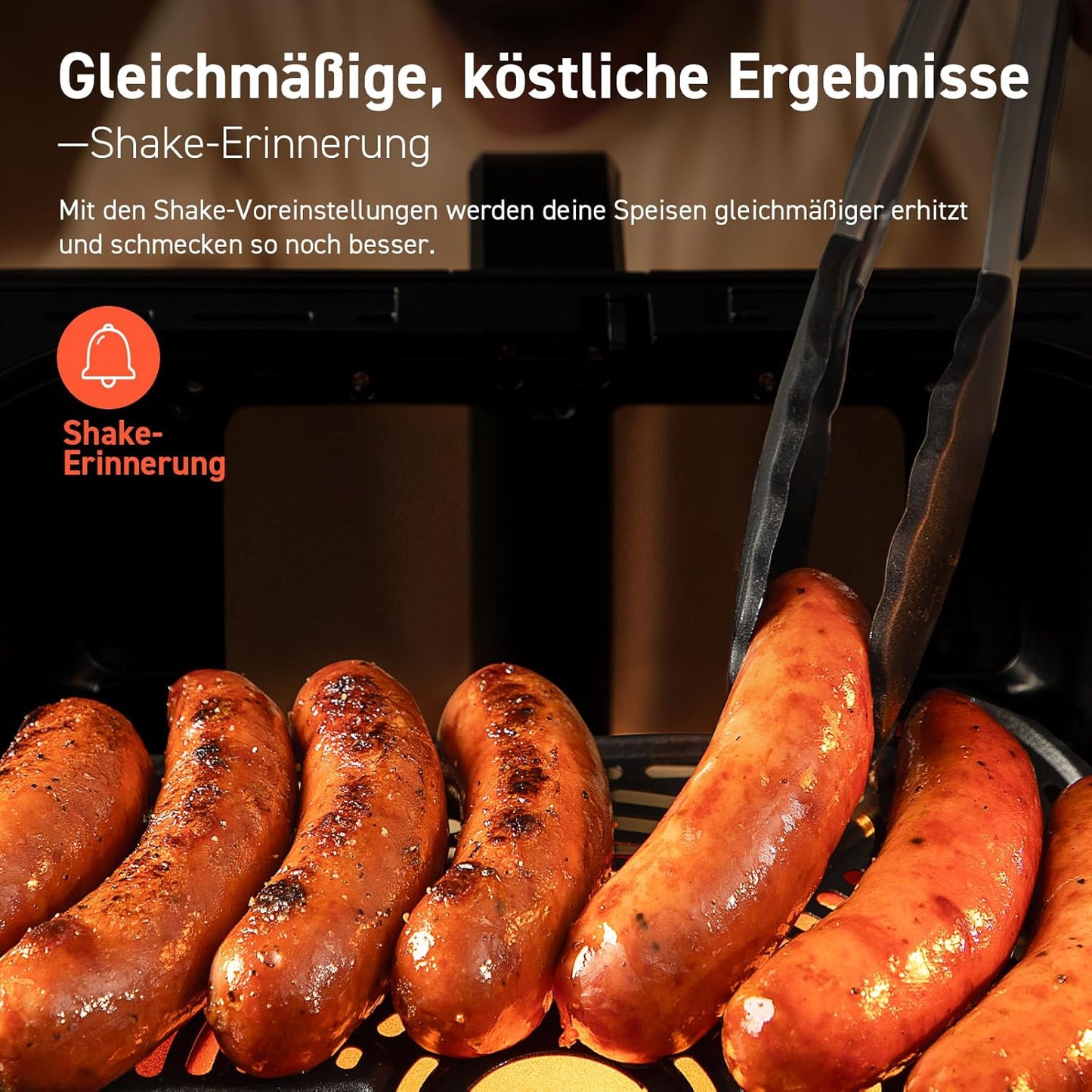 12-in-1 Heissluftfritteuse, Sichtfenster 6.2L Schwarz