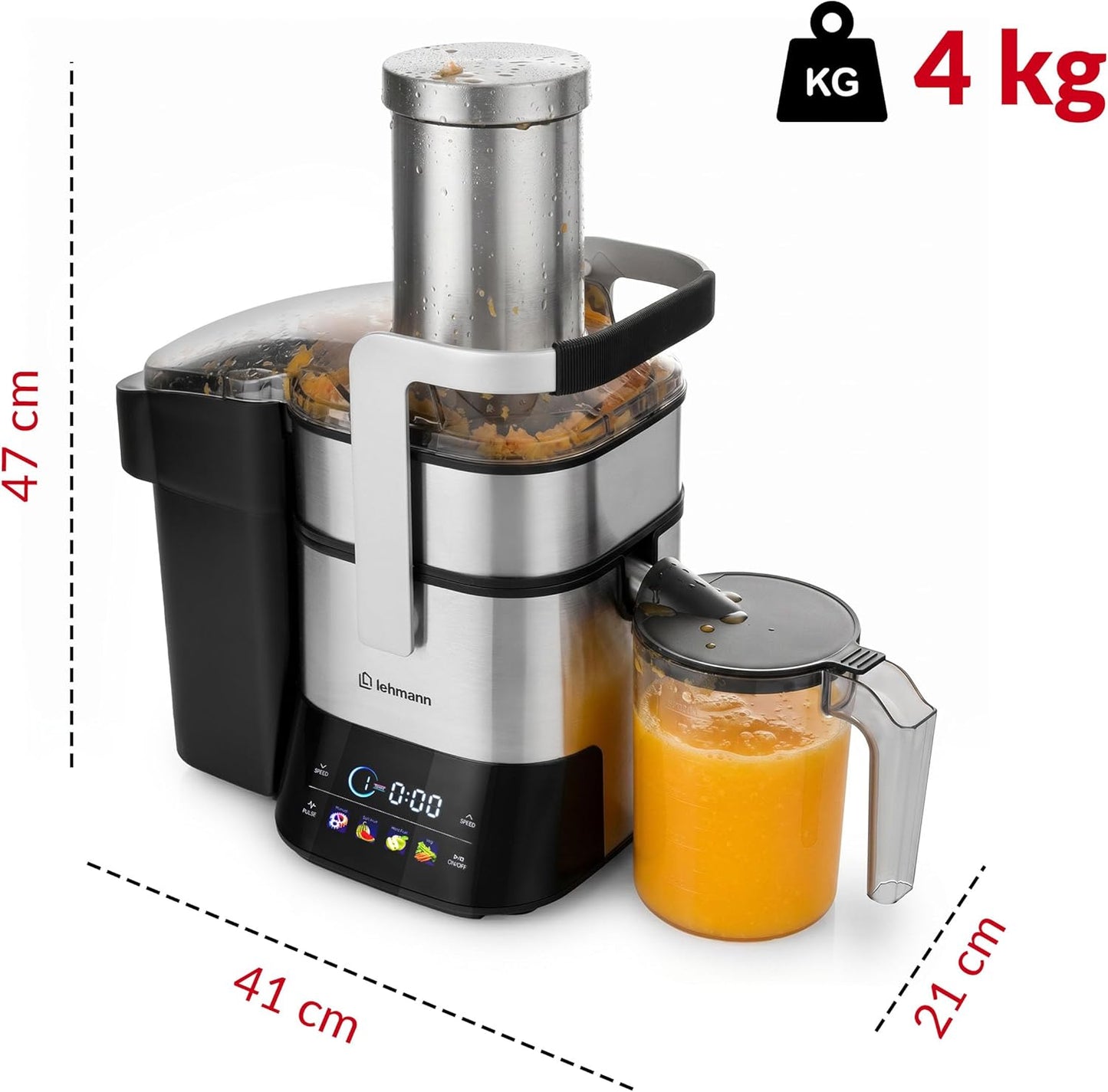 Entsafter für Obst & Gemüse mit XXL Einfüllschacht