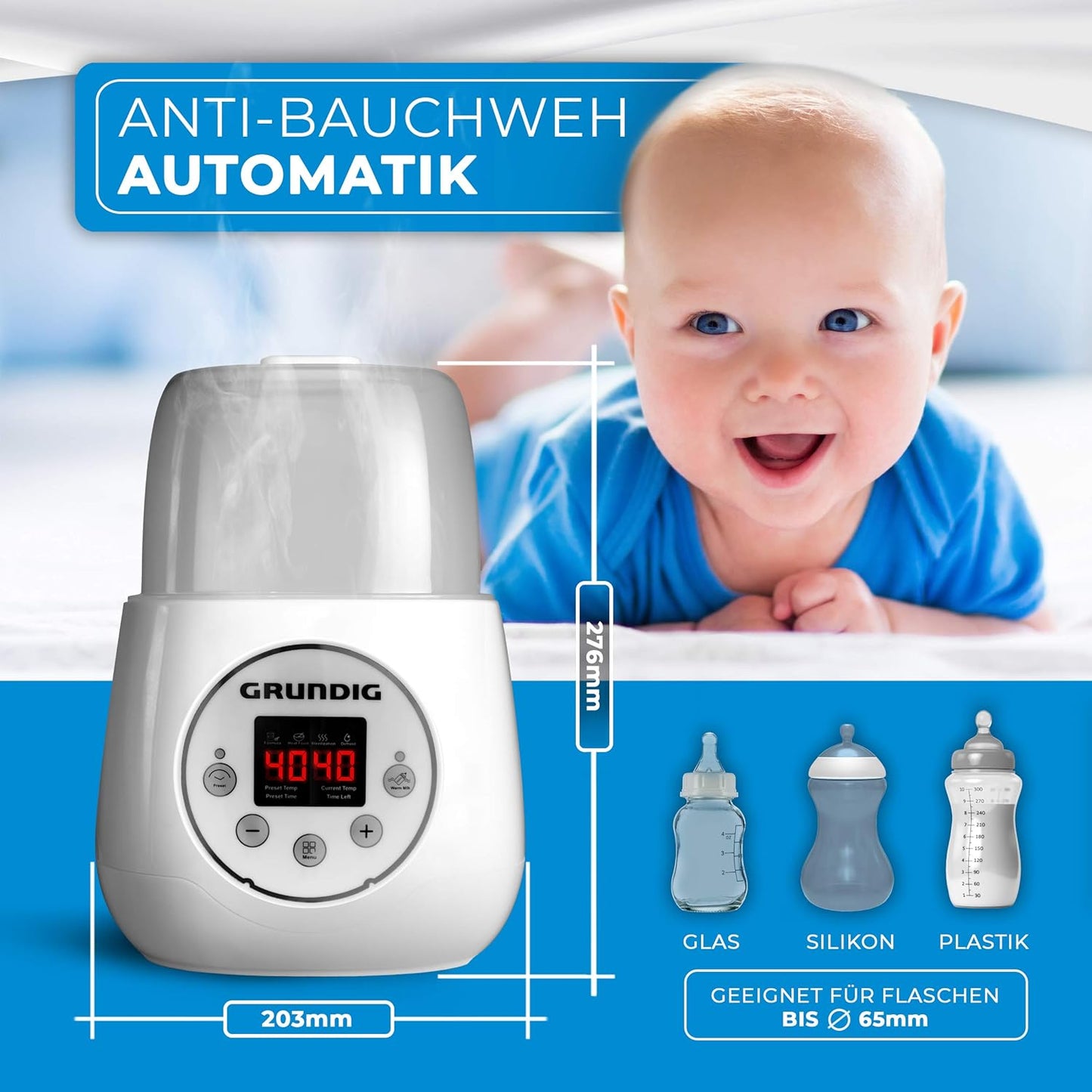 Flaschenwärmer mit Sterilisator und Warmhaltefunktion