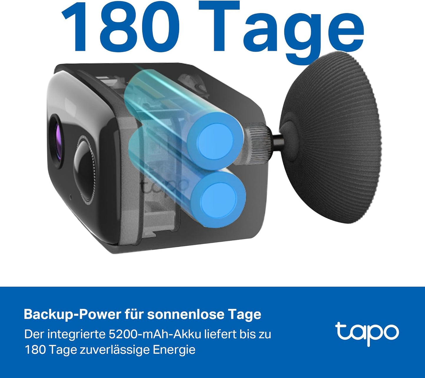 Solar Überwachungskamera C401 mit KI-Erkennung und Nachtsicht, mit Solarpanel schwarz