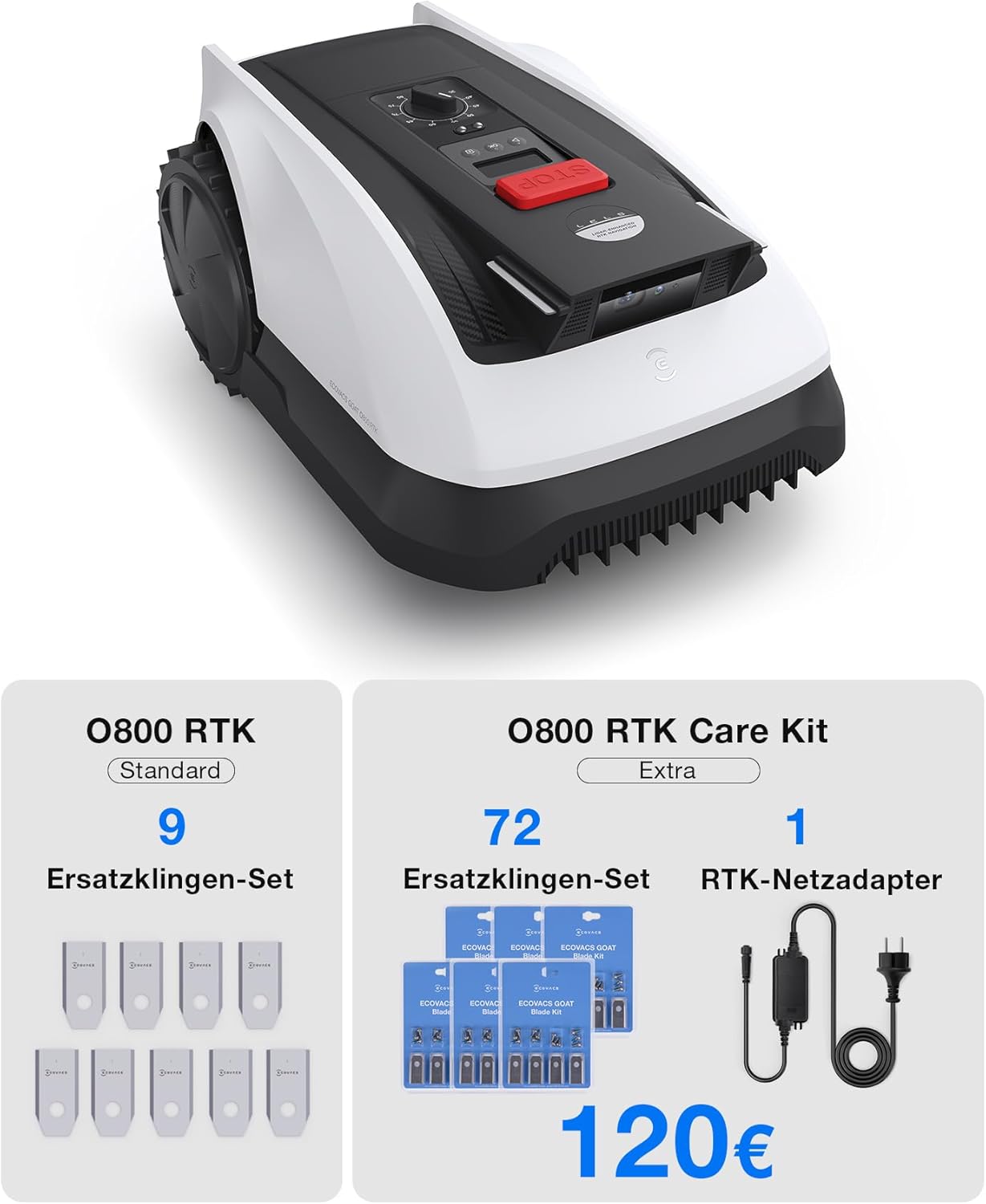 Mähroboter O800 RTK ohne Begrenzungskabel, O800 RTK Care Kit