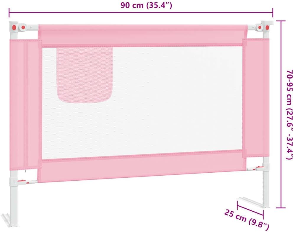 Babybettgitter, 90 x 25 cm Rosa