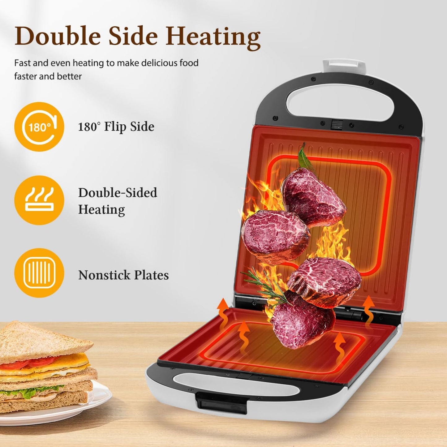 Sandwichtoaster und Waffeleisen, Weiss