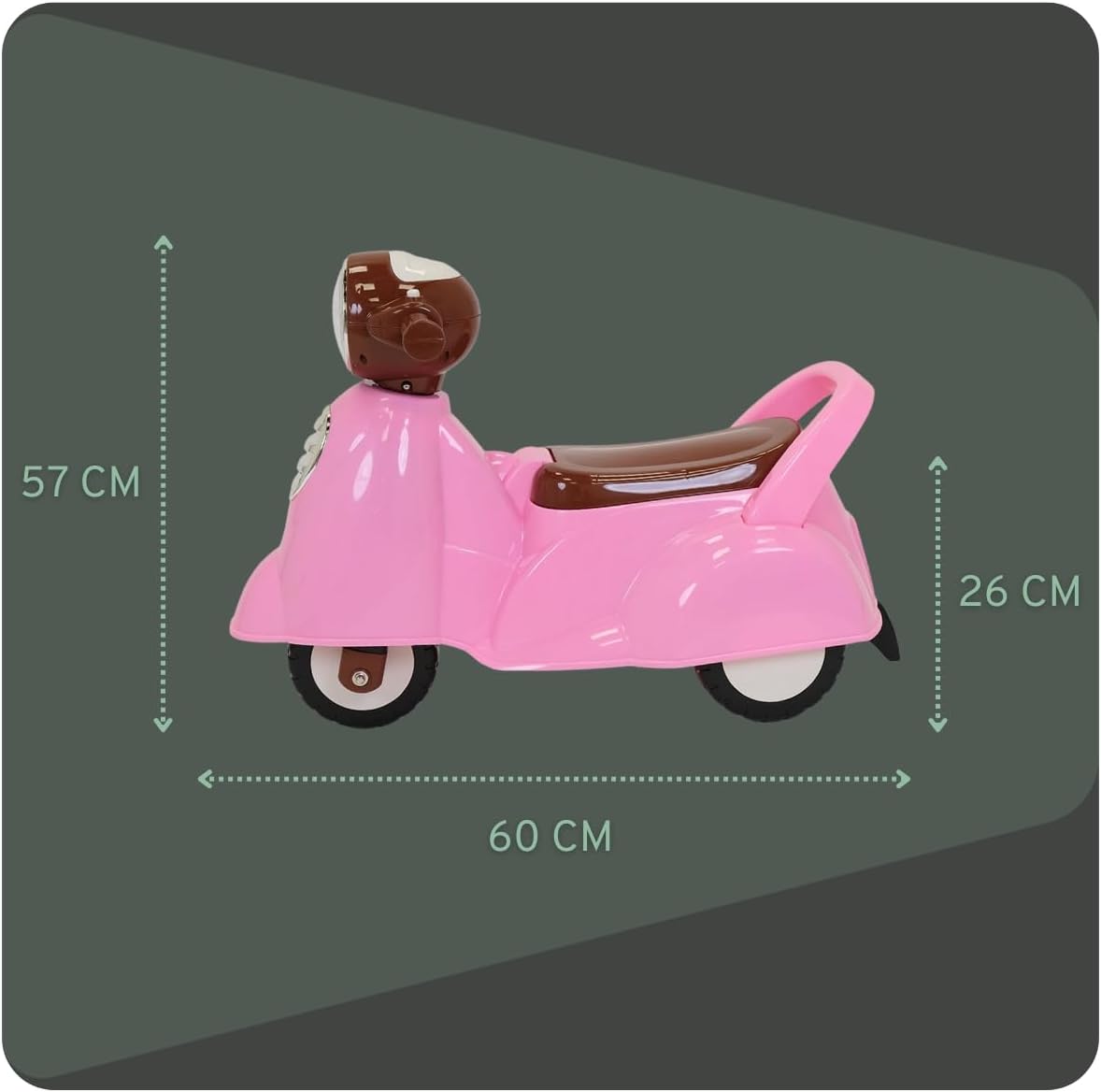 Riding Car Retro Scooter mit Hupe, Retro Rosa