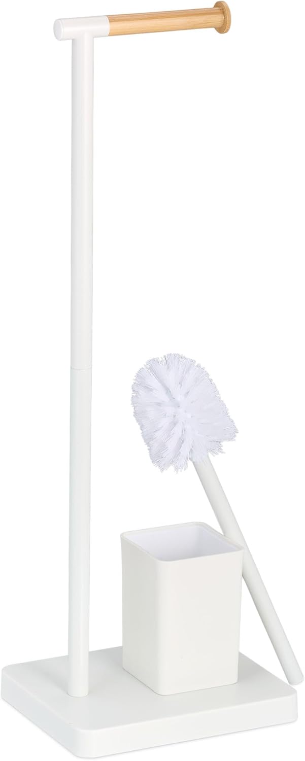 WC-Garnitur mit Klopapierhalter und Bürste, Weiß