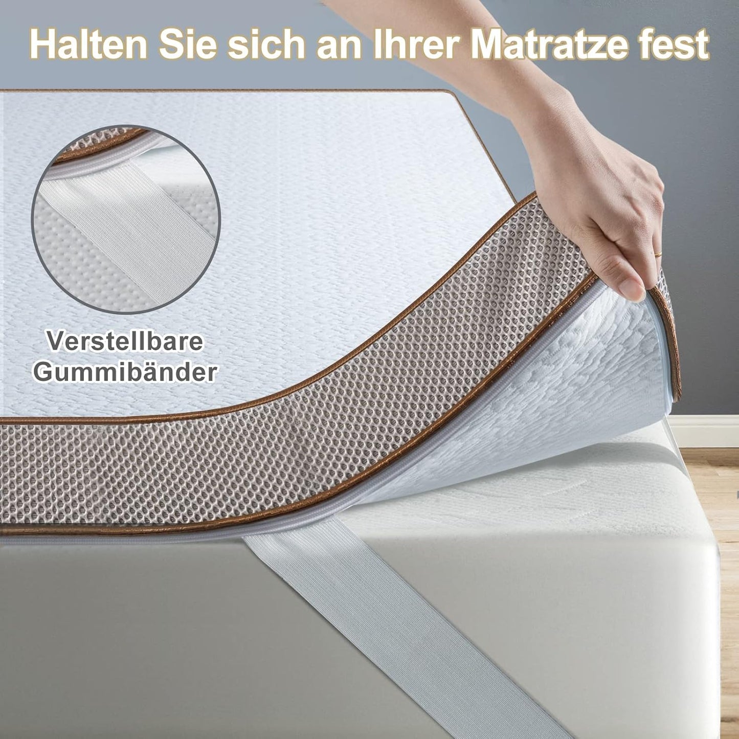 Gel-Matratzentopper, Härtegrade H2 & H3, 90x200cm 7,5cm Topper