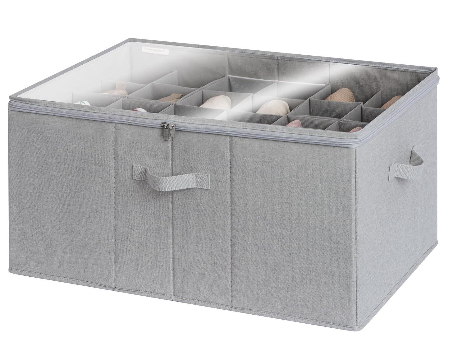 Schuh-Organizer für Schrank, extragrosse Aufbewahrungsbox, Grau Grau 64 x 43 x 32 cm