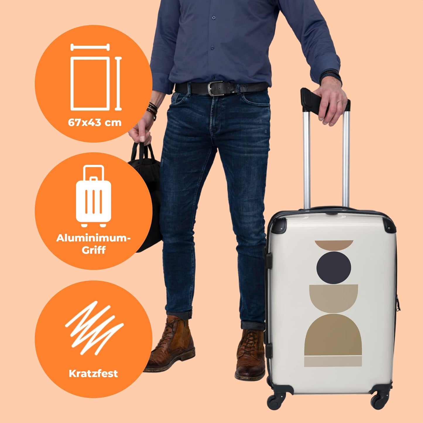 Grosser Trolley-Reisekoffer mit 4 Rollen (90L)