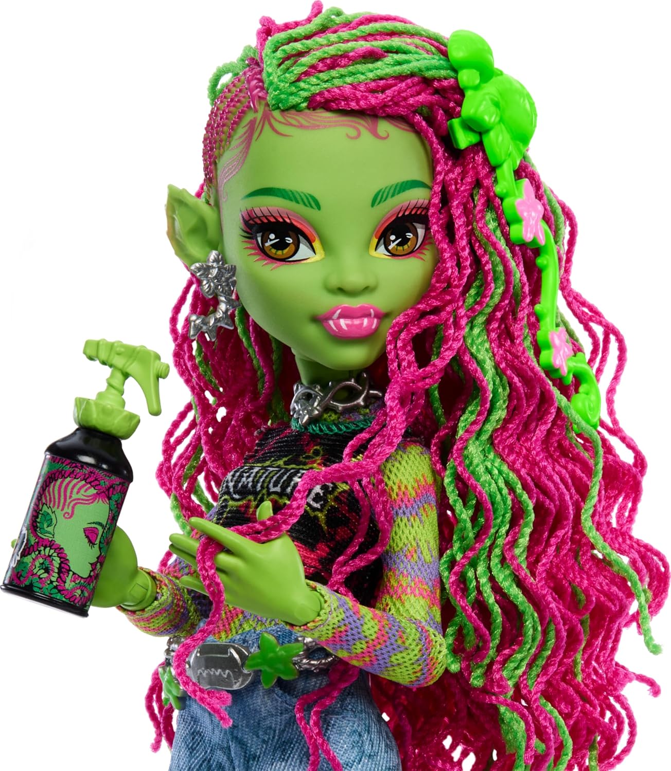 Venus McFlytrap-Puppe mit Katzentier Chewlian, Limonengrün