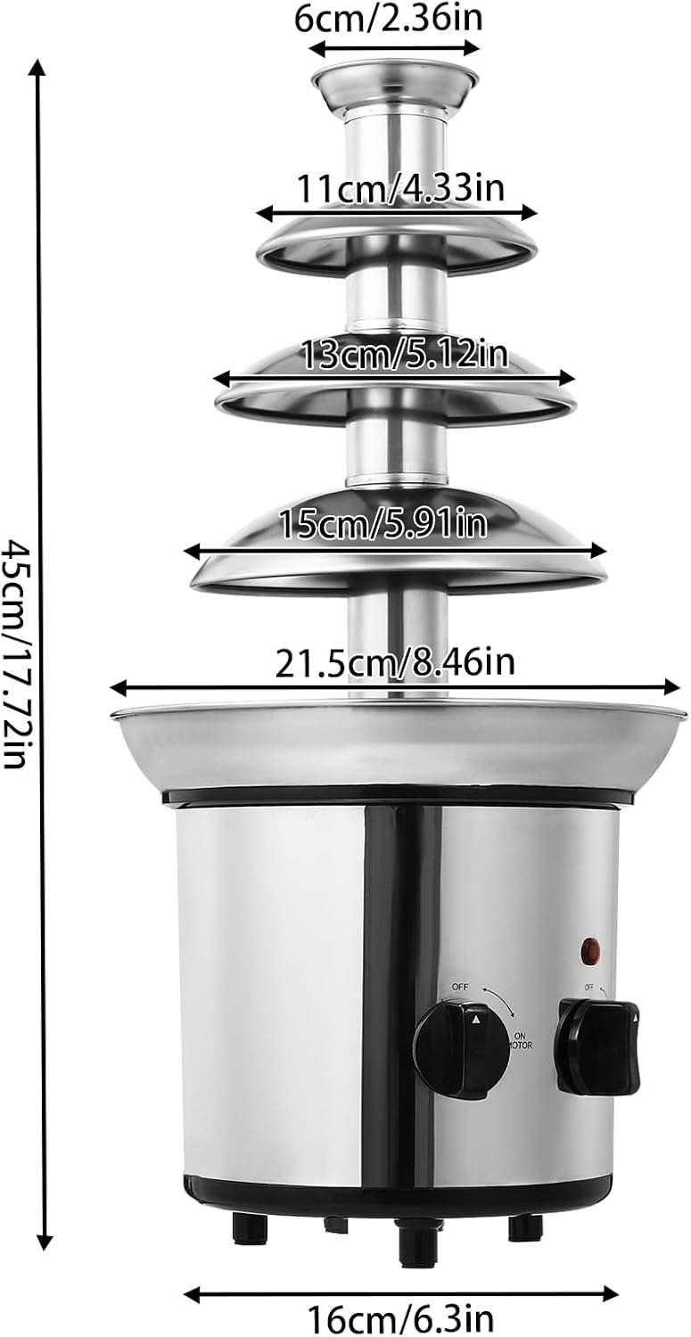Elektrischer Schokoladenbrunnen 4-stufig 1.8L