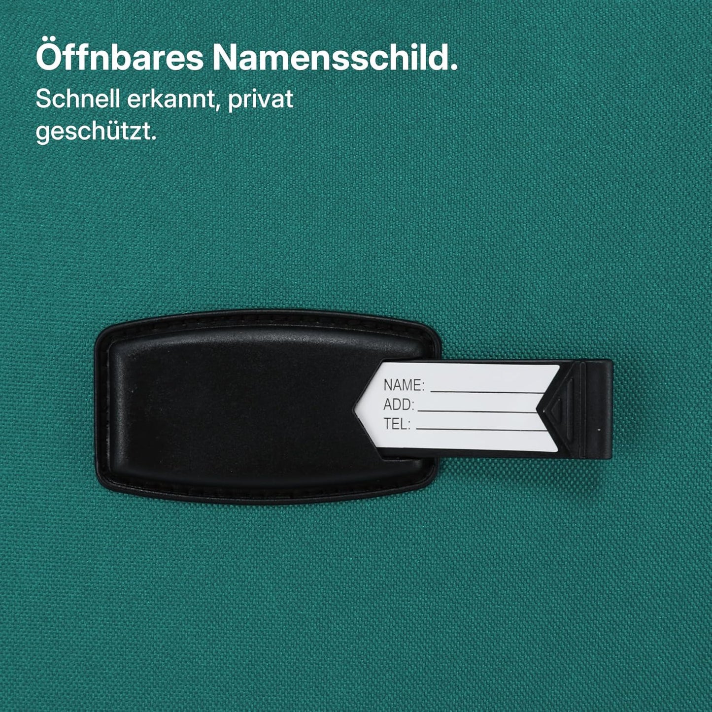 Erweiterbarer Stoffkoffer mit TSA-Schloss & Doppelrollen, Türkis Koffer L (69 cm) erweiterbar