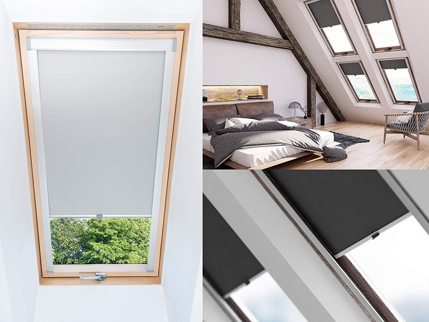 Thermo-Verdunkelungsrollo für Dachfenster, Fakro Hellgrau 78/98