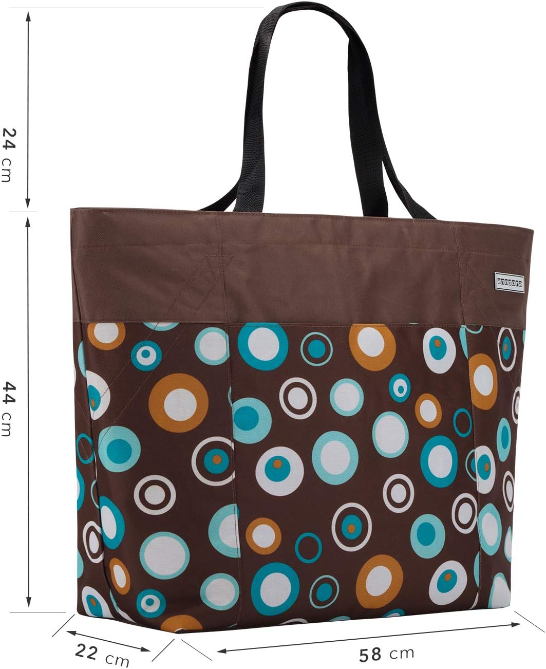 Strandtasche, Braun Hellblau
